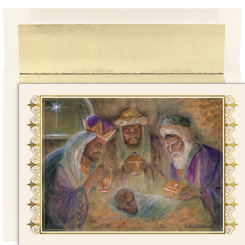 JAM Paper 5" x 7" Peace Hope Joy Cards & Matching Envelopes Set, 18ct.