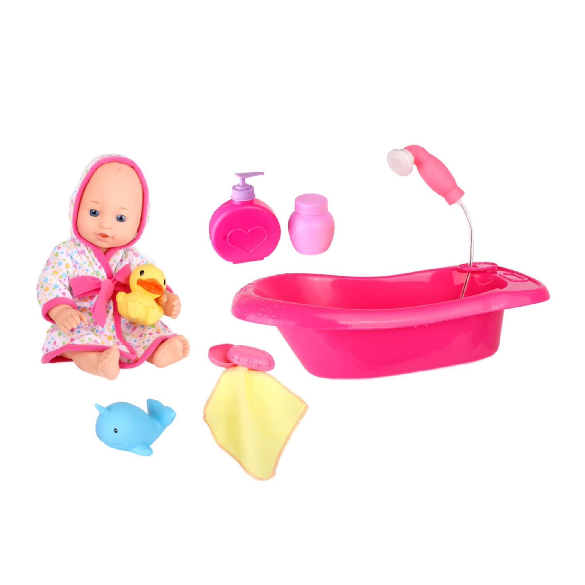 Dream Collection 12&#x22; Baby Bath Time Play Set Toy