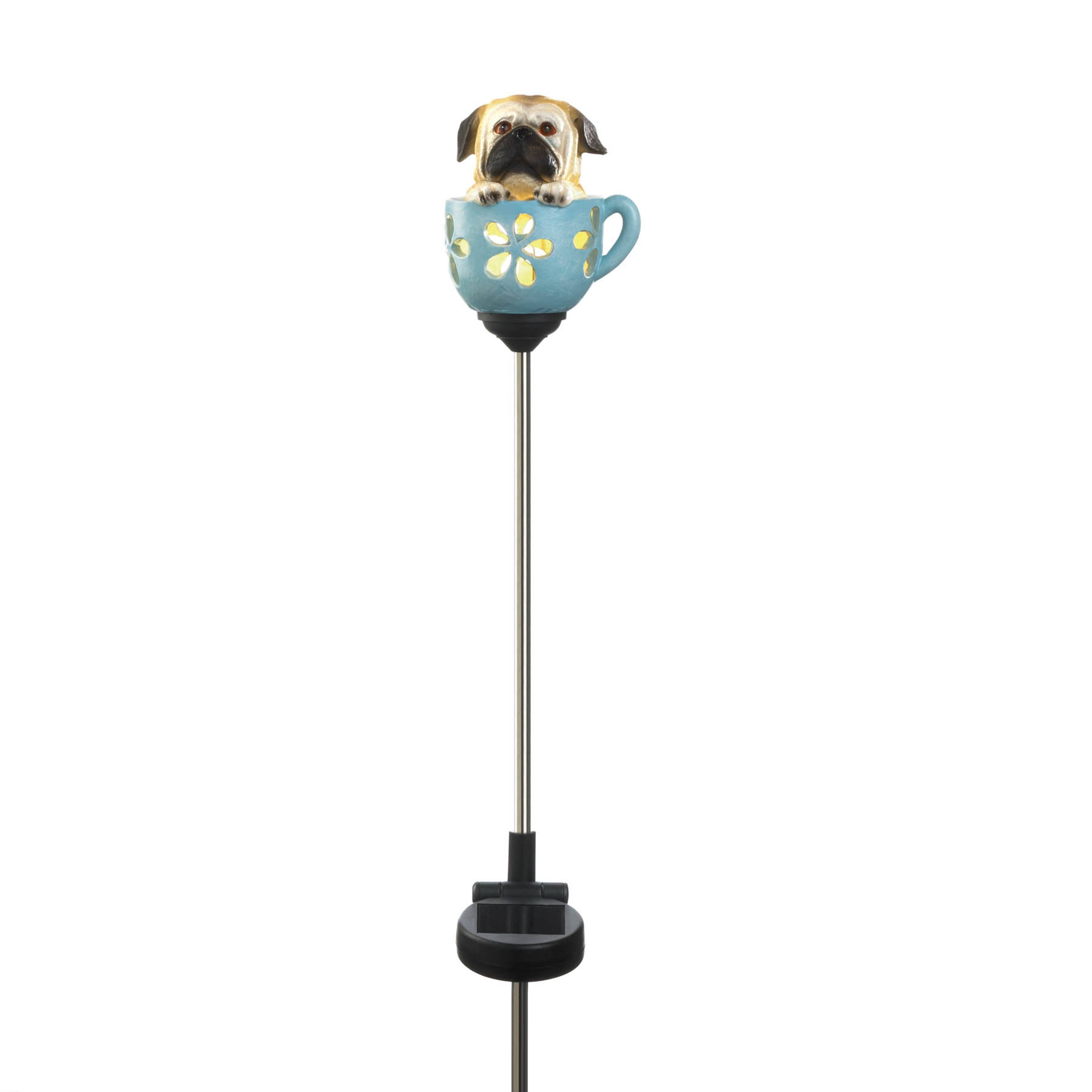 31&#x22; Pup in Cup Solar Garden Stake