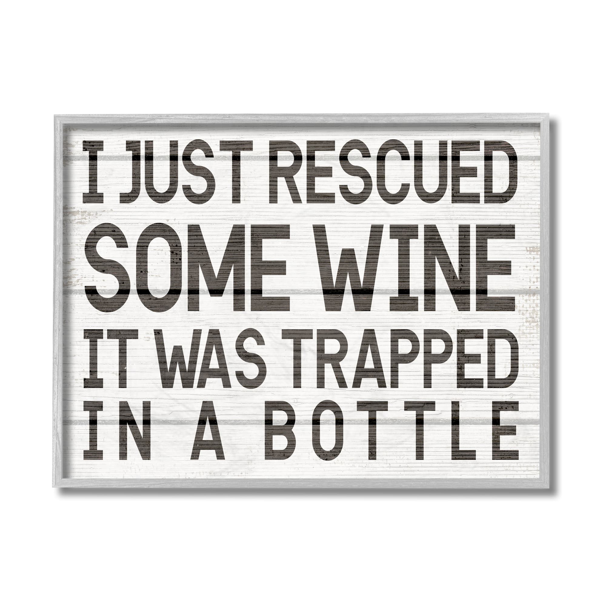 Stupell Industries Wine Trapped in Bottle Wall Accent with Gray Frame