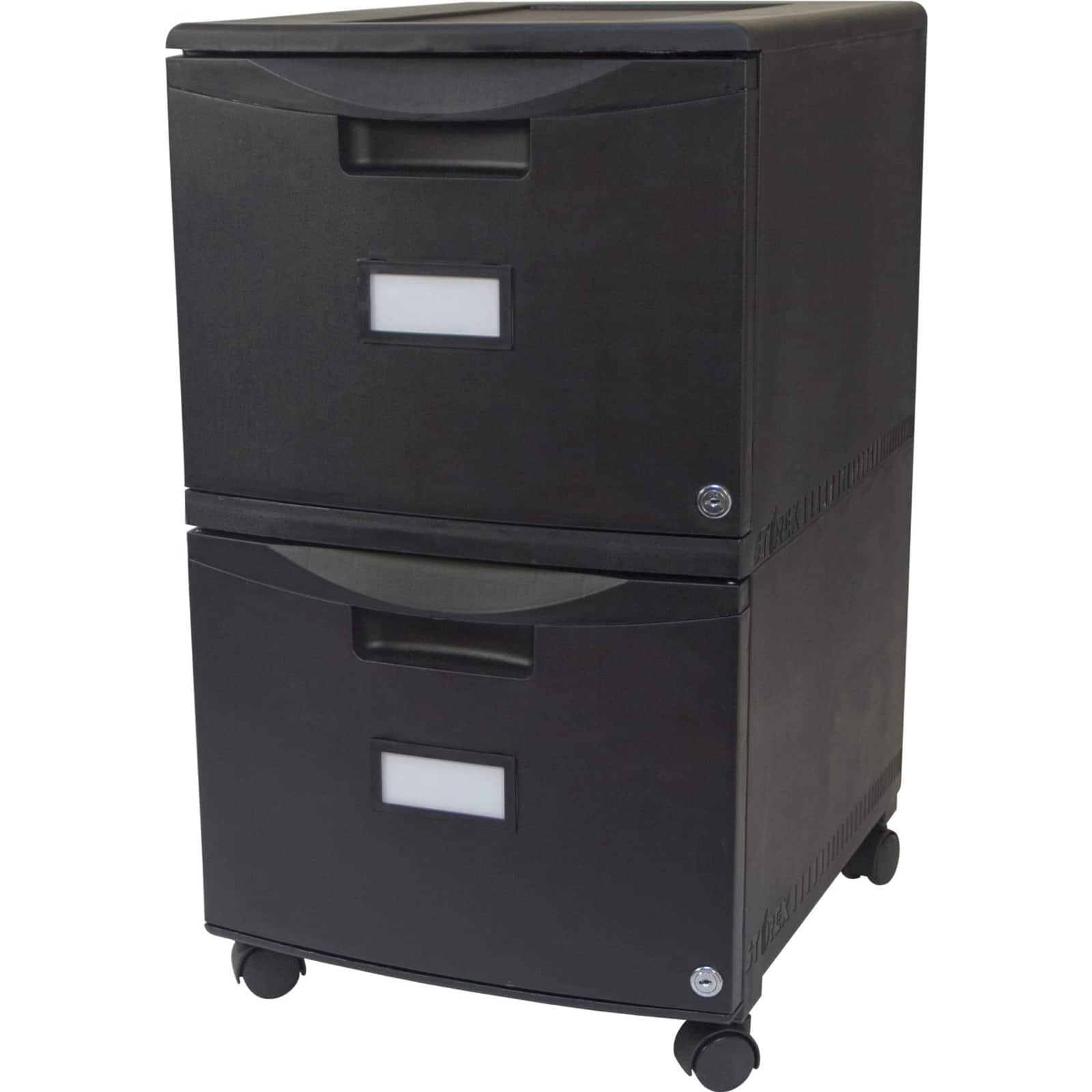 Storex 2-Drawer Black Mobile File Cabinet
