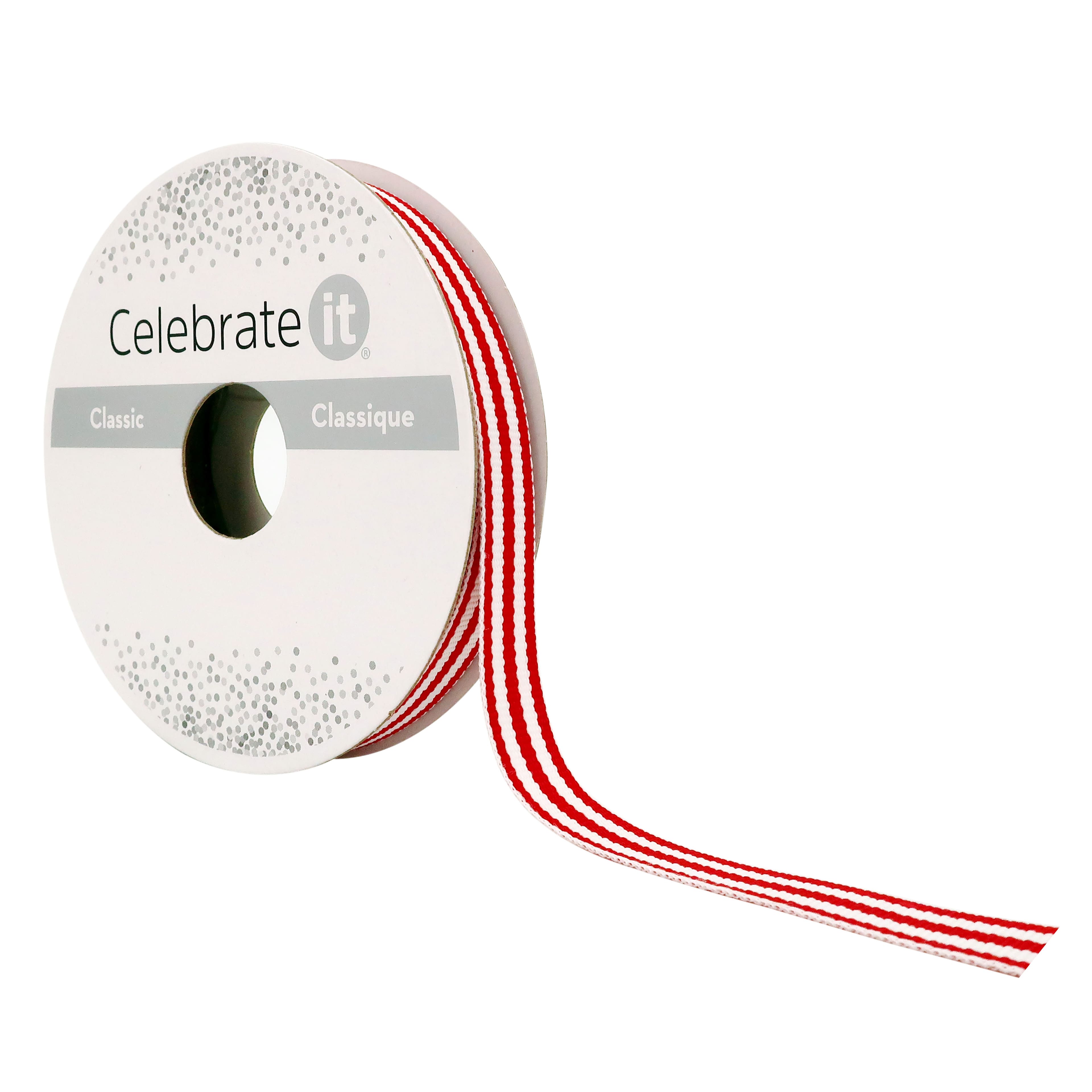 12 Pack: 3/8" x 7yd. Grosgrain Stripe Ribbon by Celebrate It™