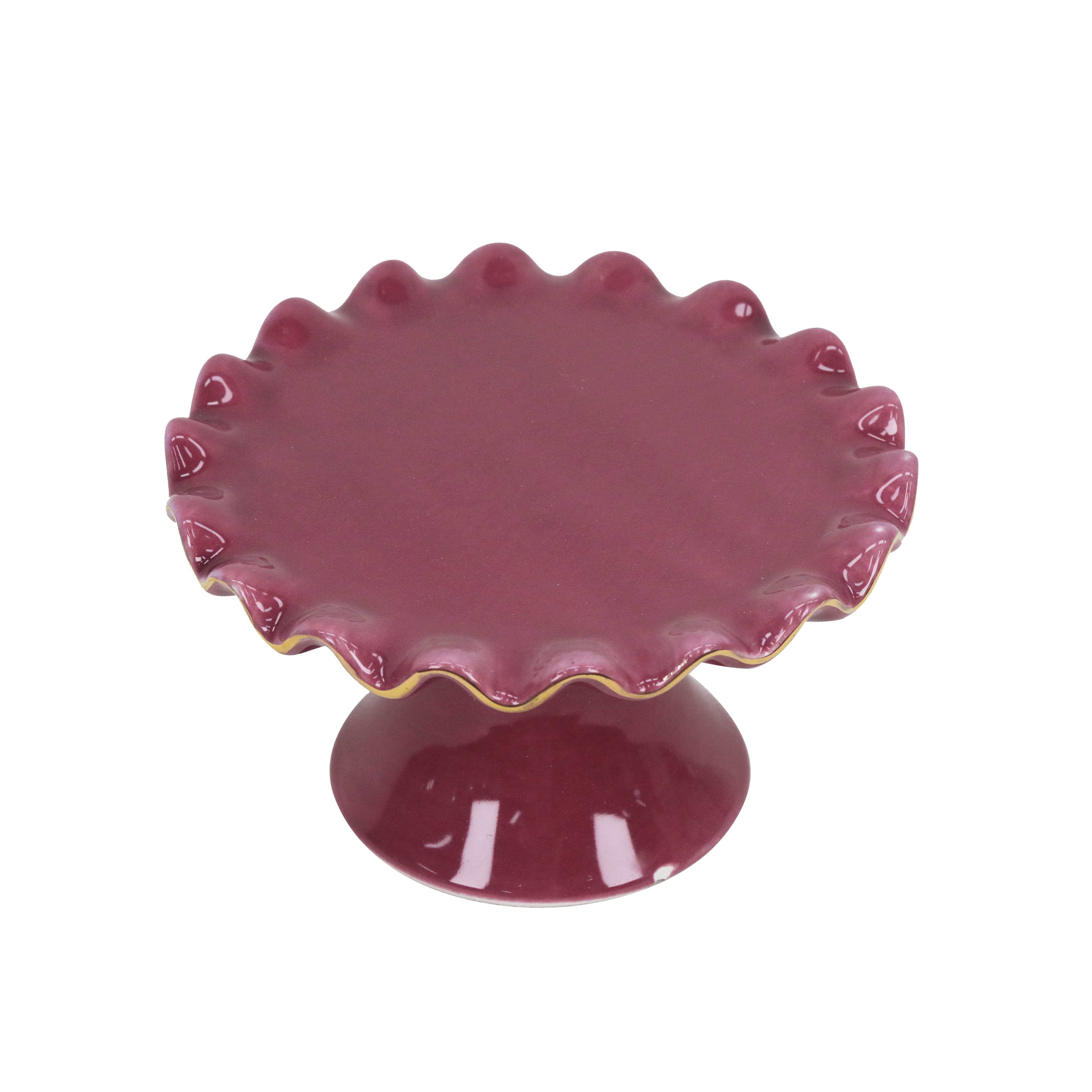 5.5" Ruffled Ceramic Cake Stand by Ashland®
