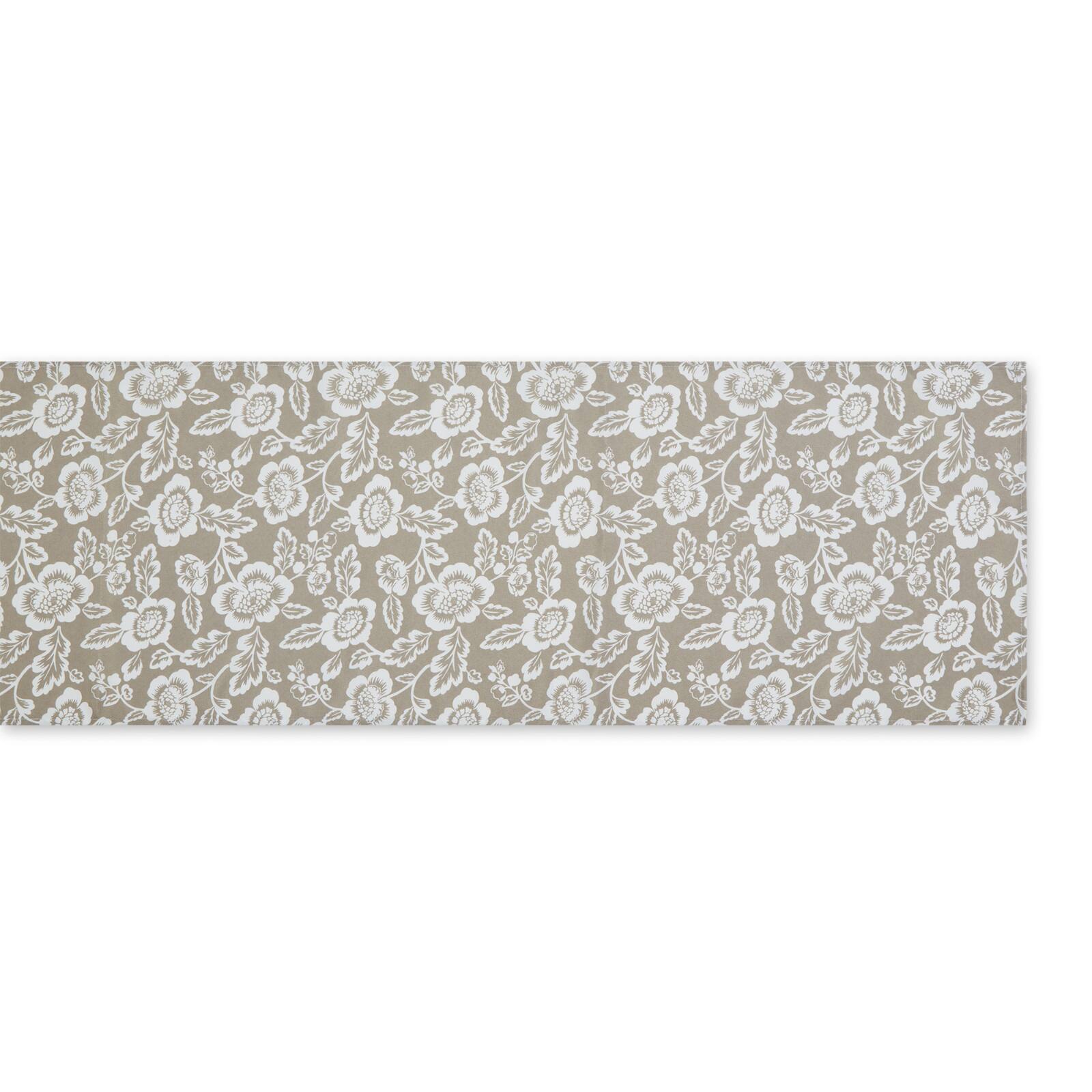 Stone  Floral Print Outdoor Table Runner, 14" x 72"
