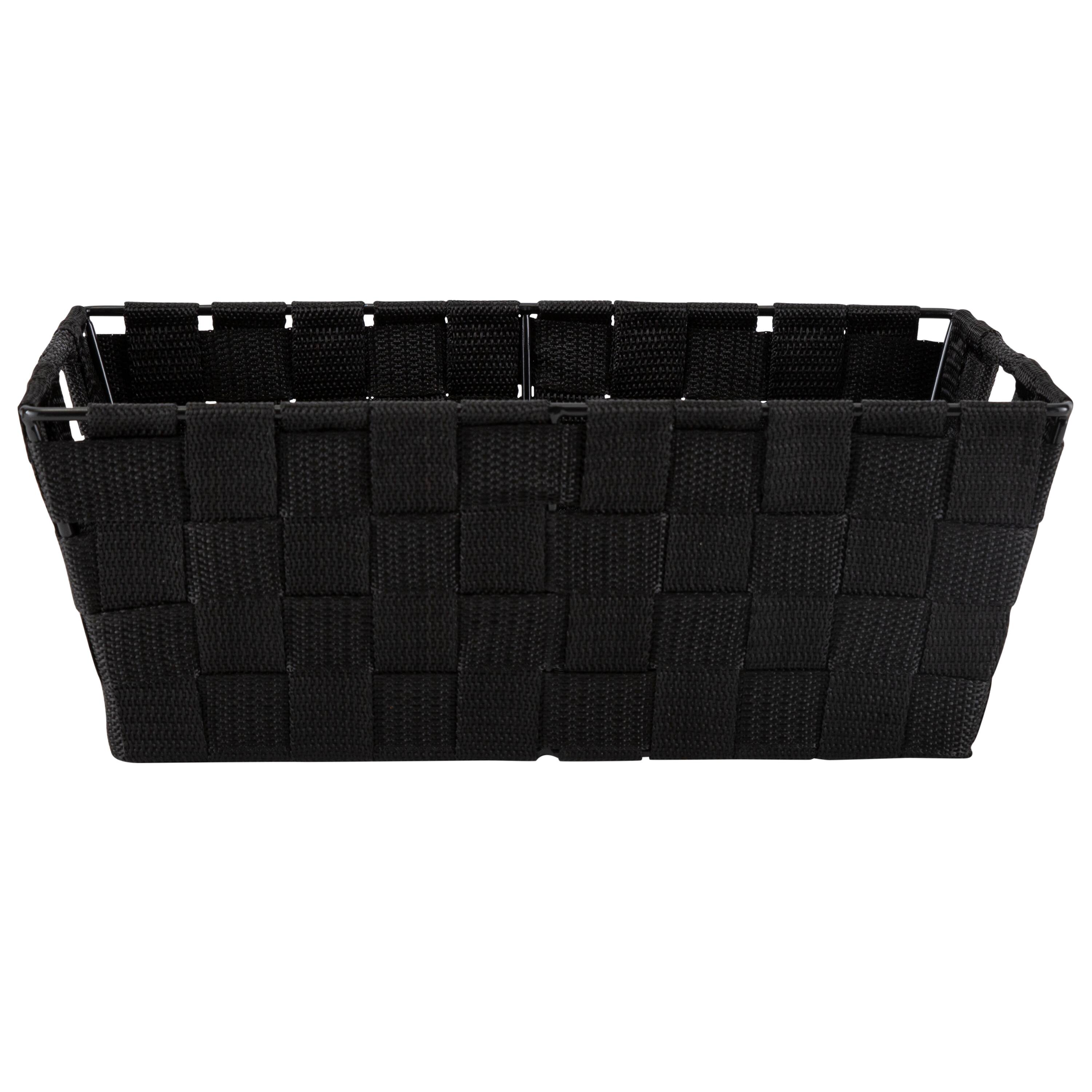 Simplify Small Black Woven Storage Shelf Baskets, 2ct.