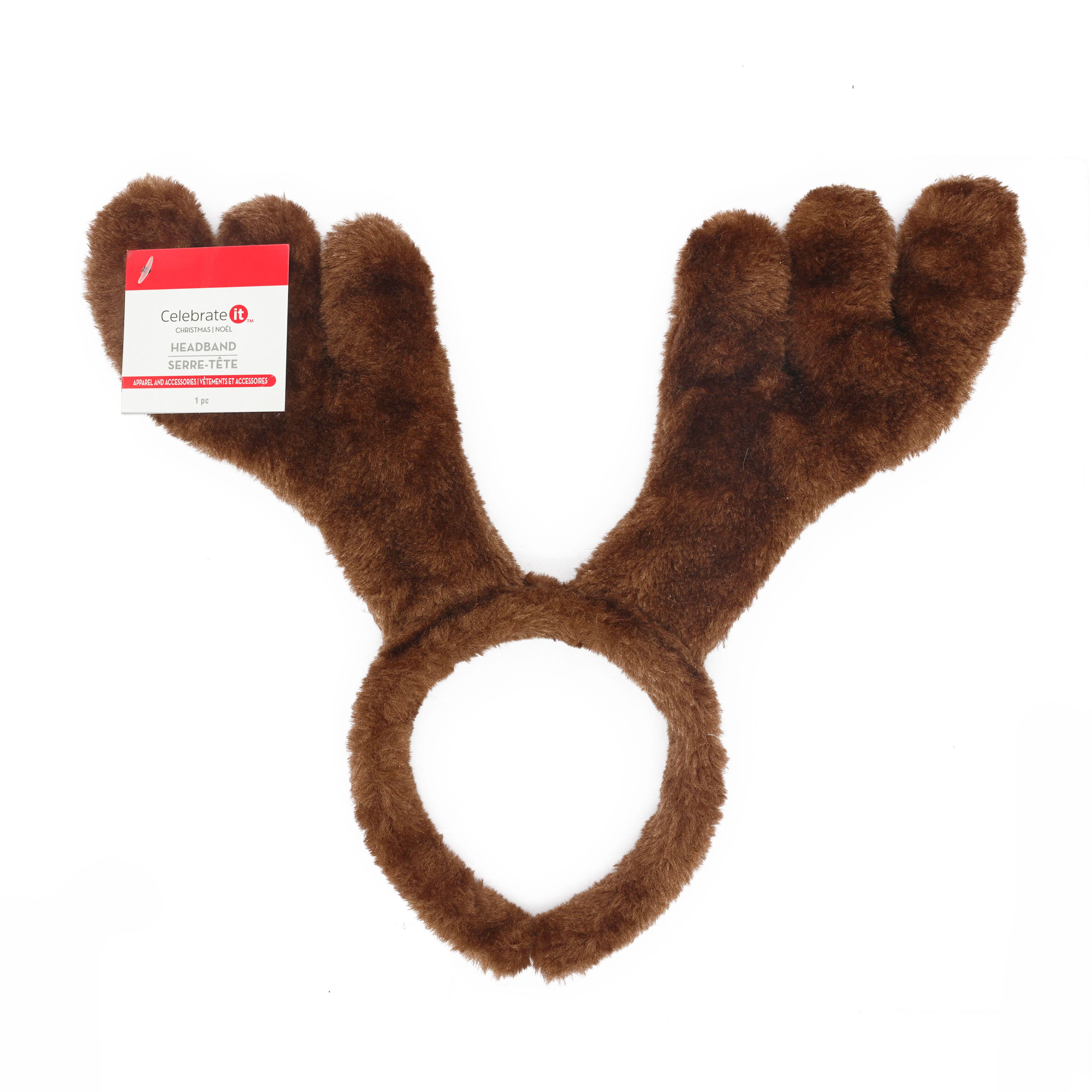 Fuzzy Brown Reindeer Antlers Headband by Celebrate It&#x2122;