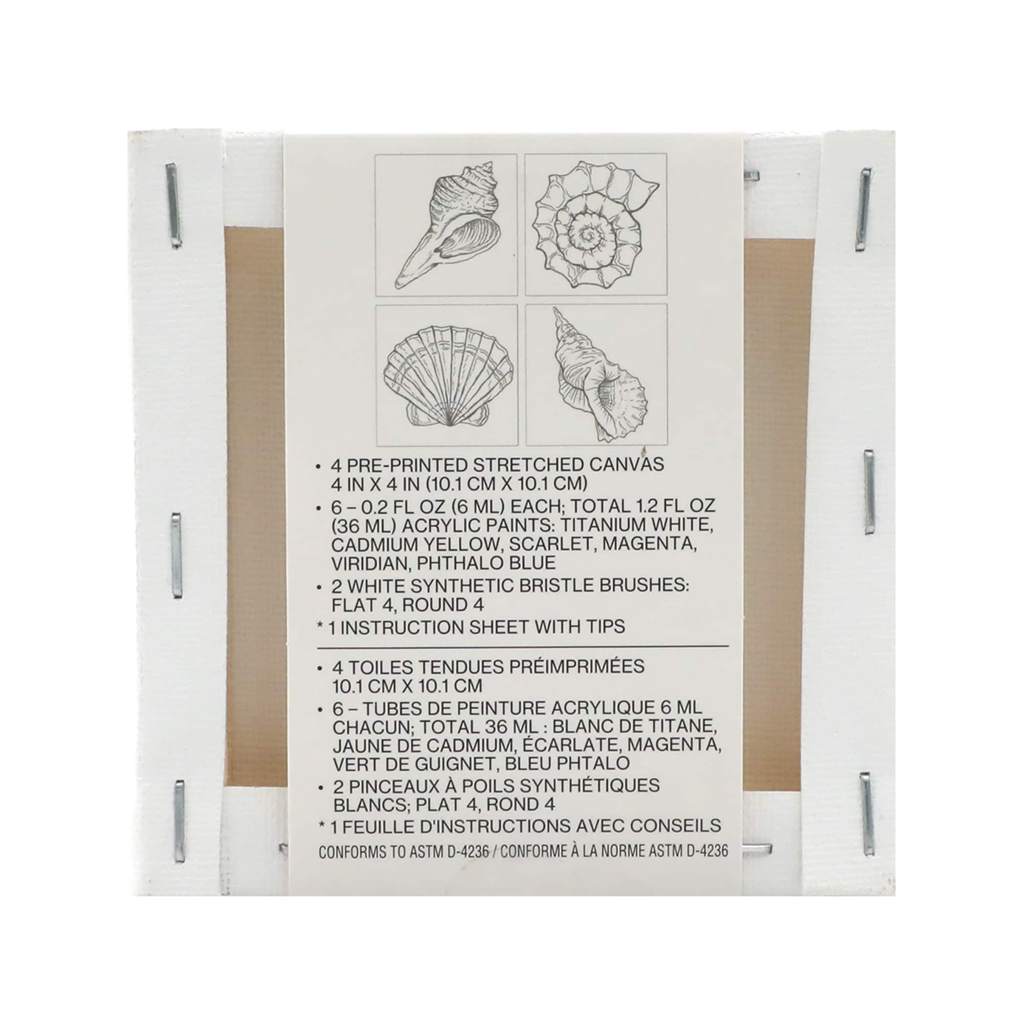 4&#x22; x 4&#x22; Seashell Canvas Painting Kit by Craft Smart&#xAE;