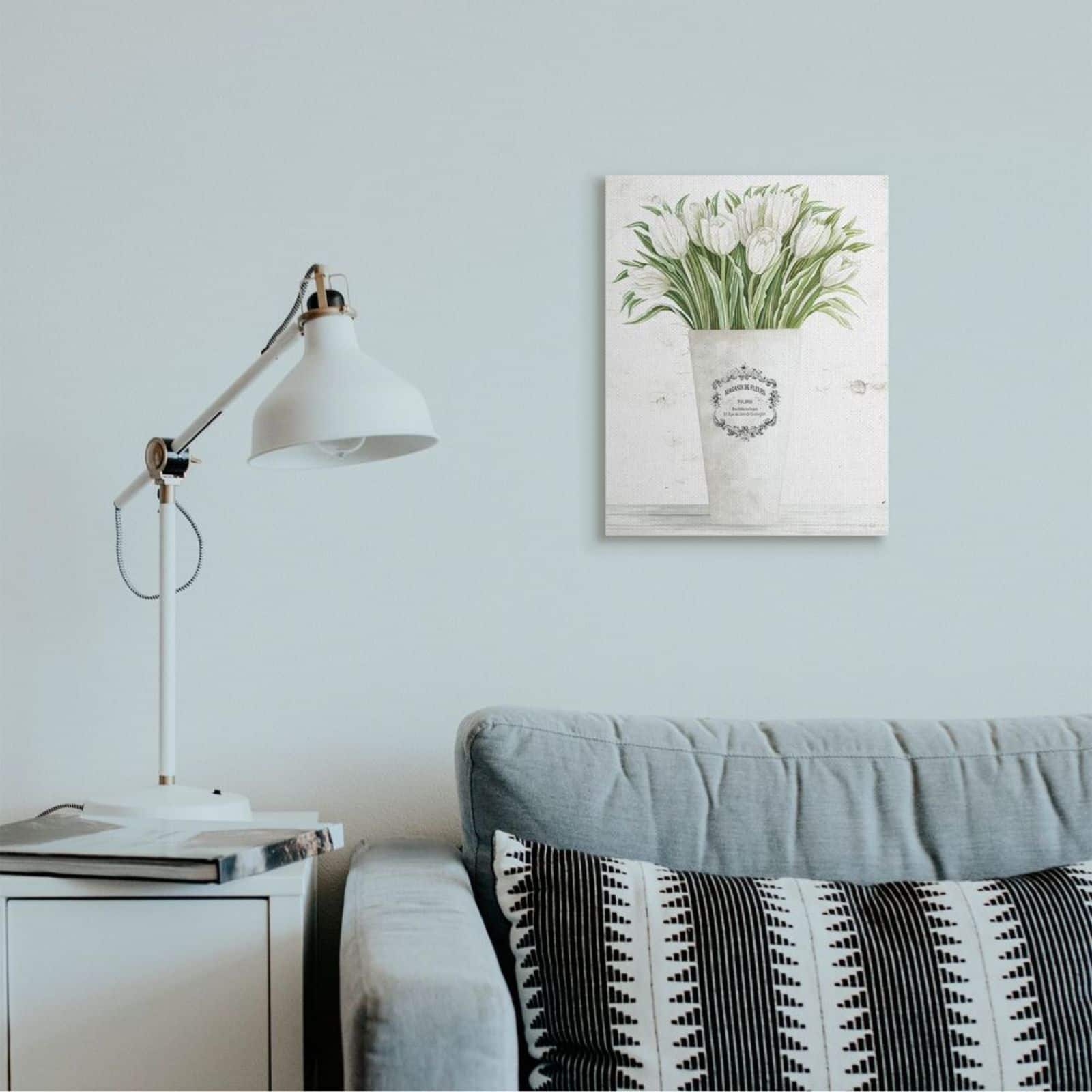 Stupell Industries White Tulip Bouquet in Parisian Vase Wall Accent