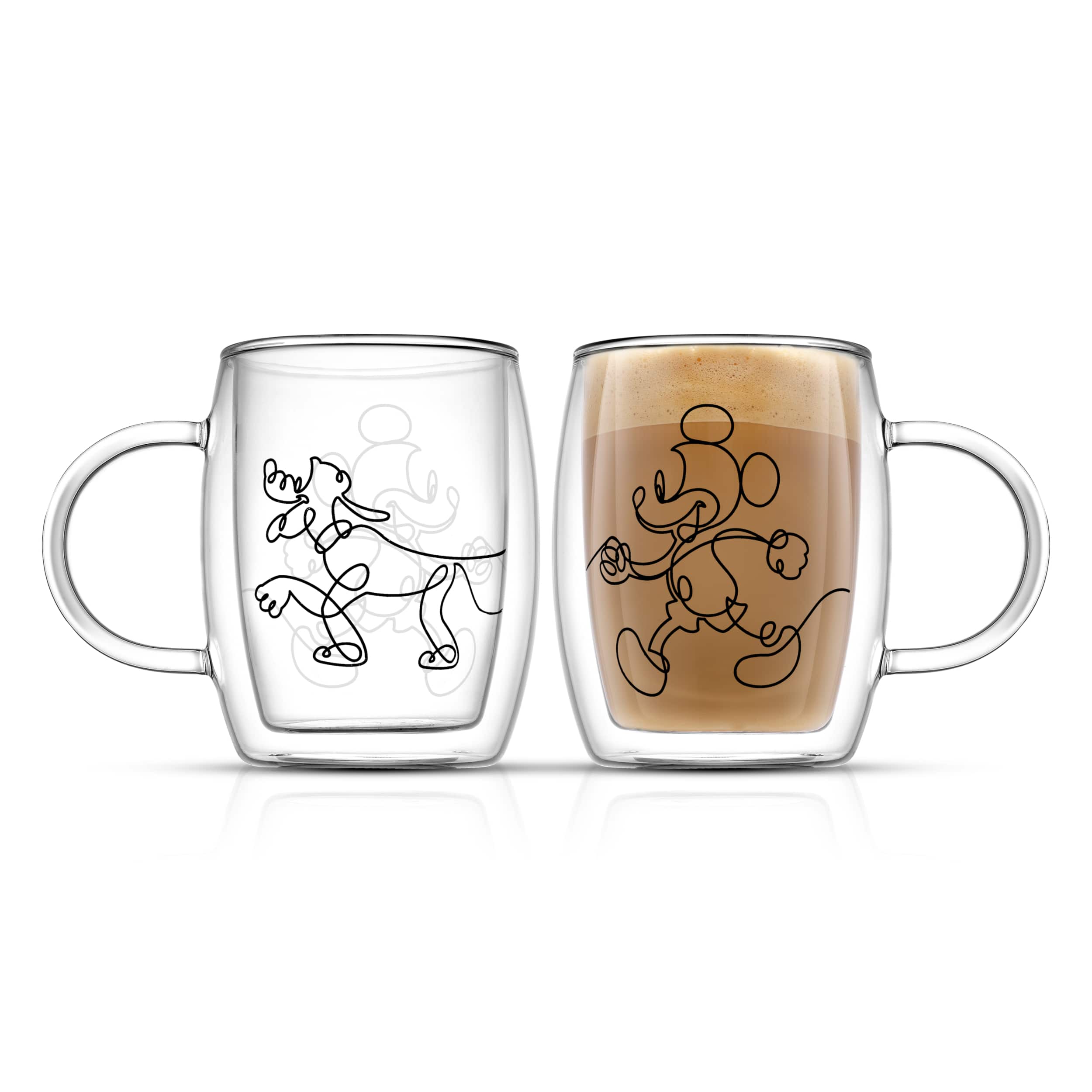 JoyJolt&#xAE; Disney&#xAE; 5.4oz. Mickey &#x26; Pluto Aroma Glass Mugs, 2ct.