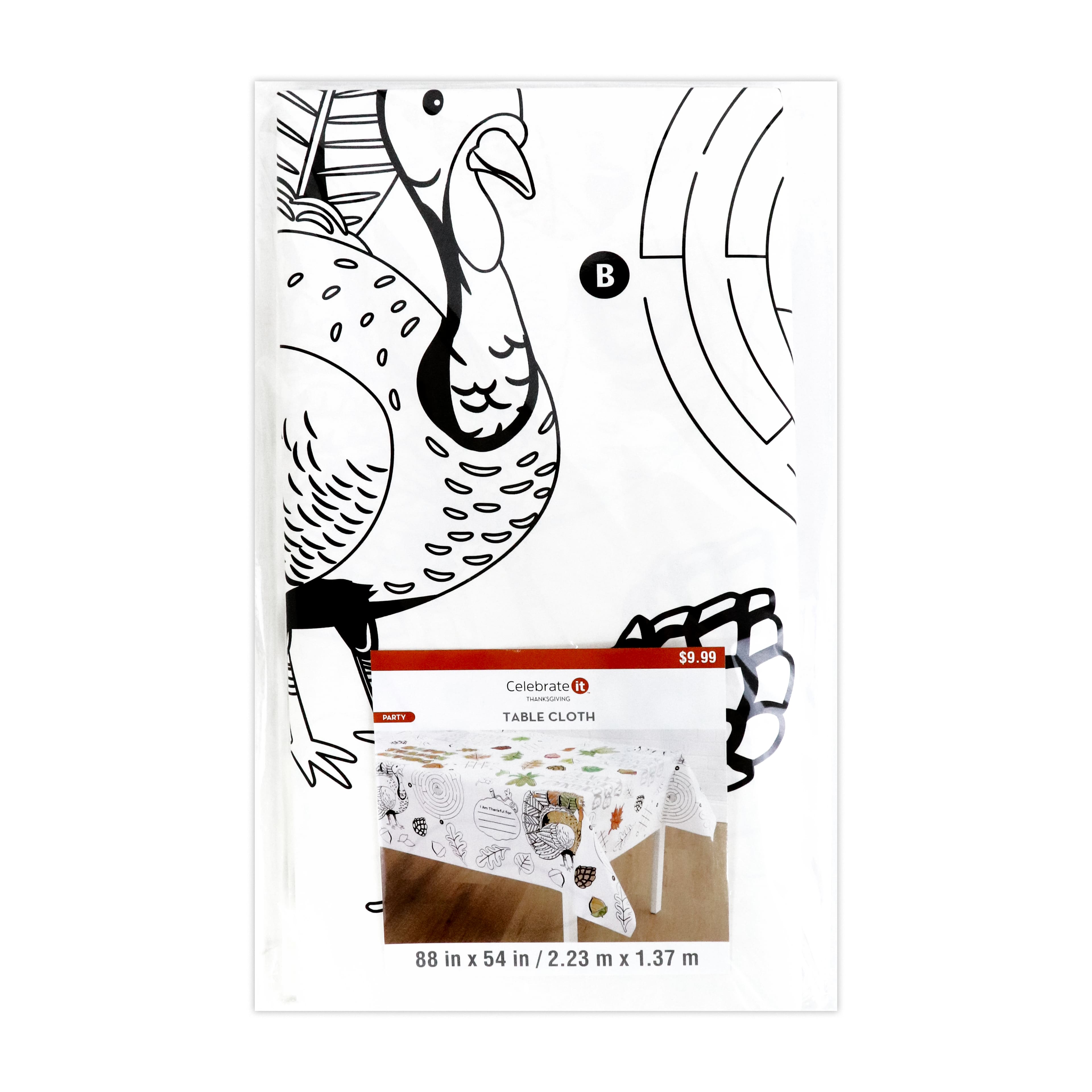 88&#x22; Thanksgiving Color-In Table Cloth by Celebrate It&#x2122;