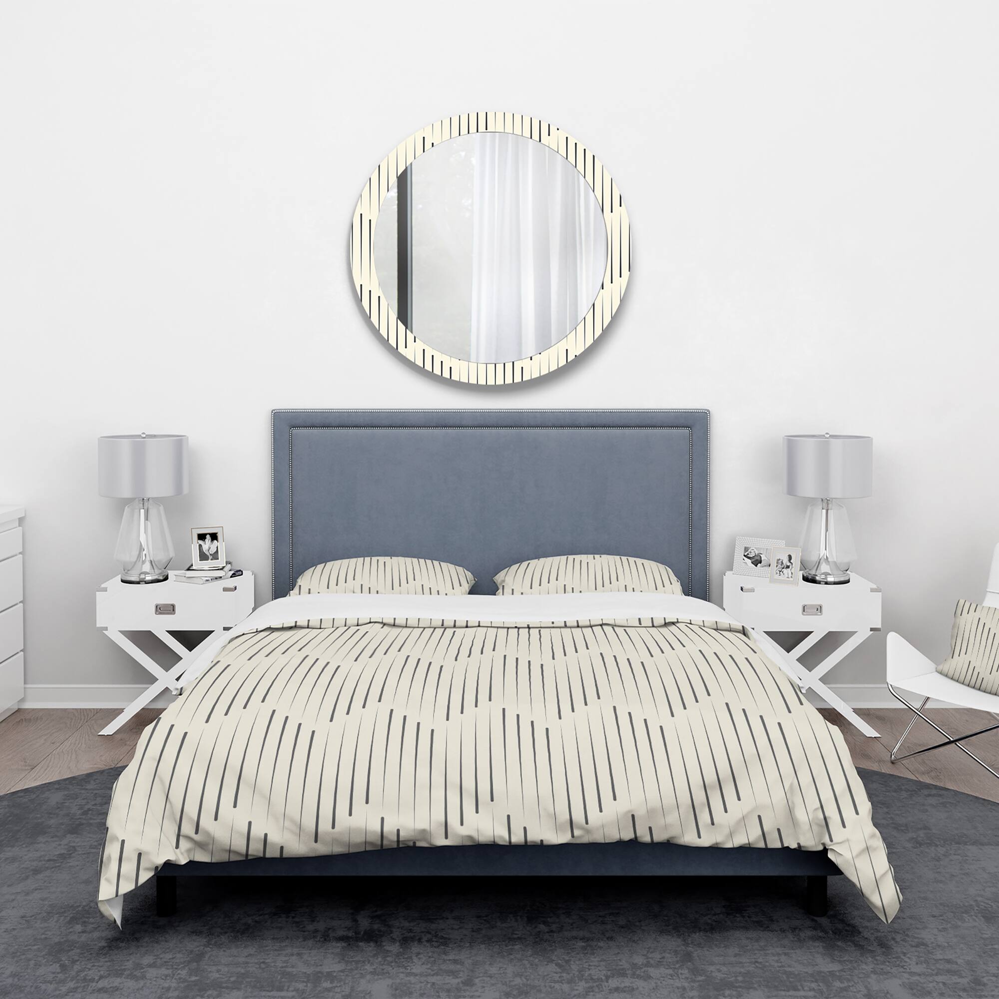Designart &#x27;Zigzag Background Minimal Striped Design&#x27; Scandinavian Bedding Set - Duvet Cover &#x26; Shams