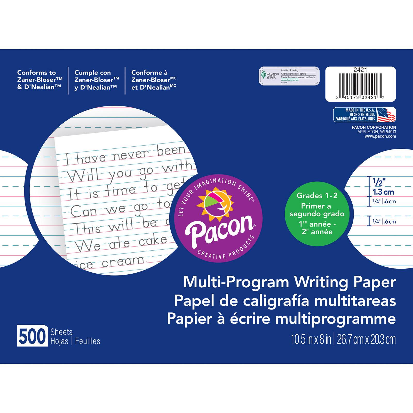Pacon® Multi-Program Writing Paper, 2 Packs of 500