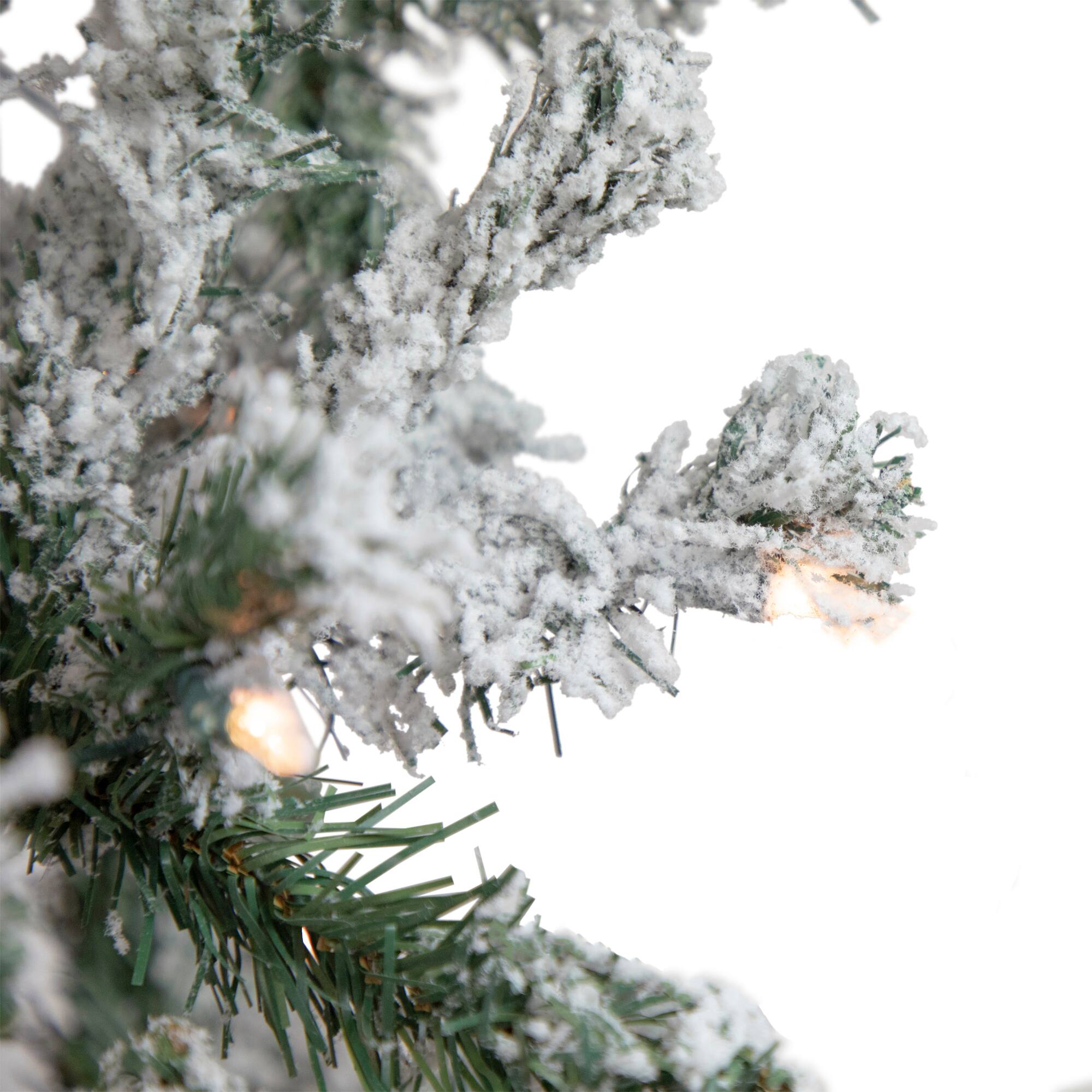 6ft. Pre-Lit Flocked Pine Artificial Christmas Tree, Clear Lights