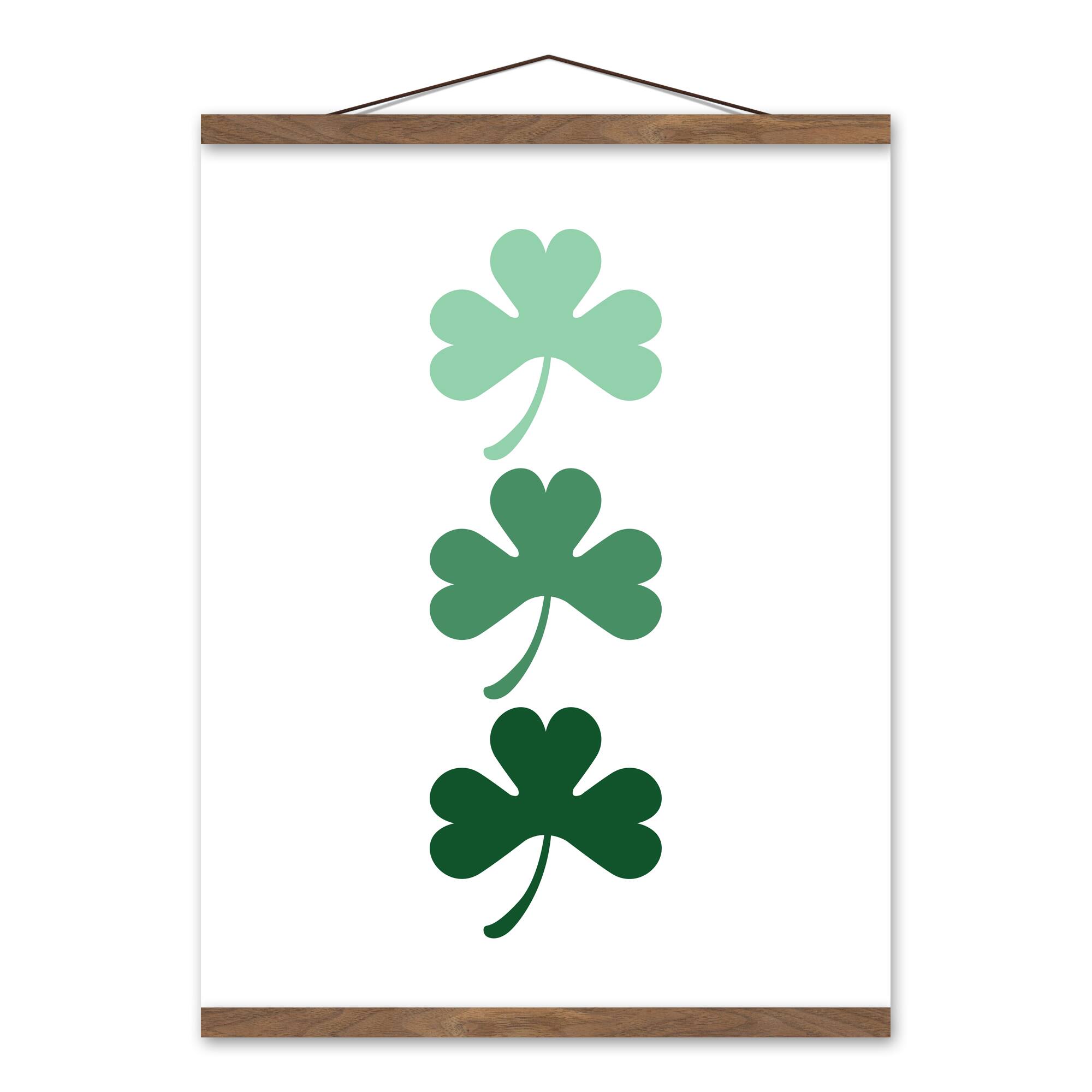 Ombre Shamrock Hanging Canvas 16" x 20" Teak Hanging Canvas