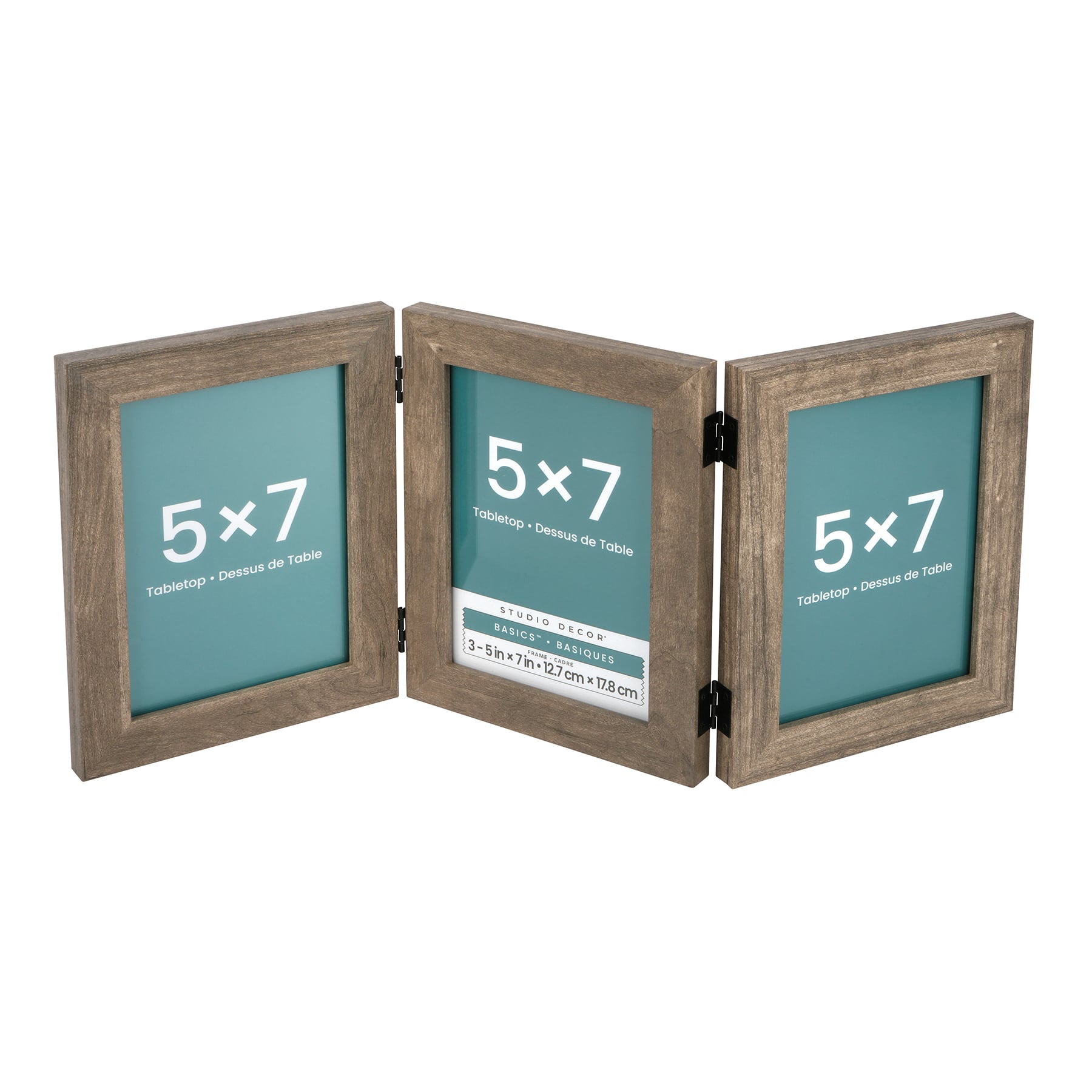 6 Pack: Basics™ 3 Opening 5" x 7" Gray Hinged Frame by Studio Décor®