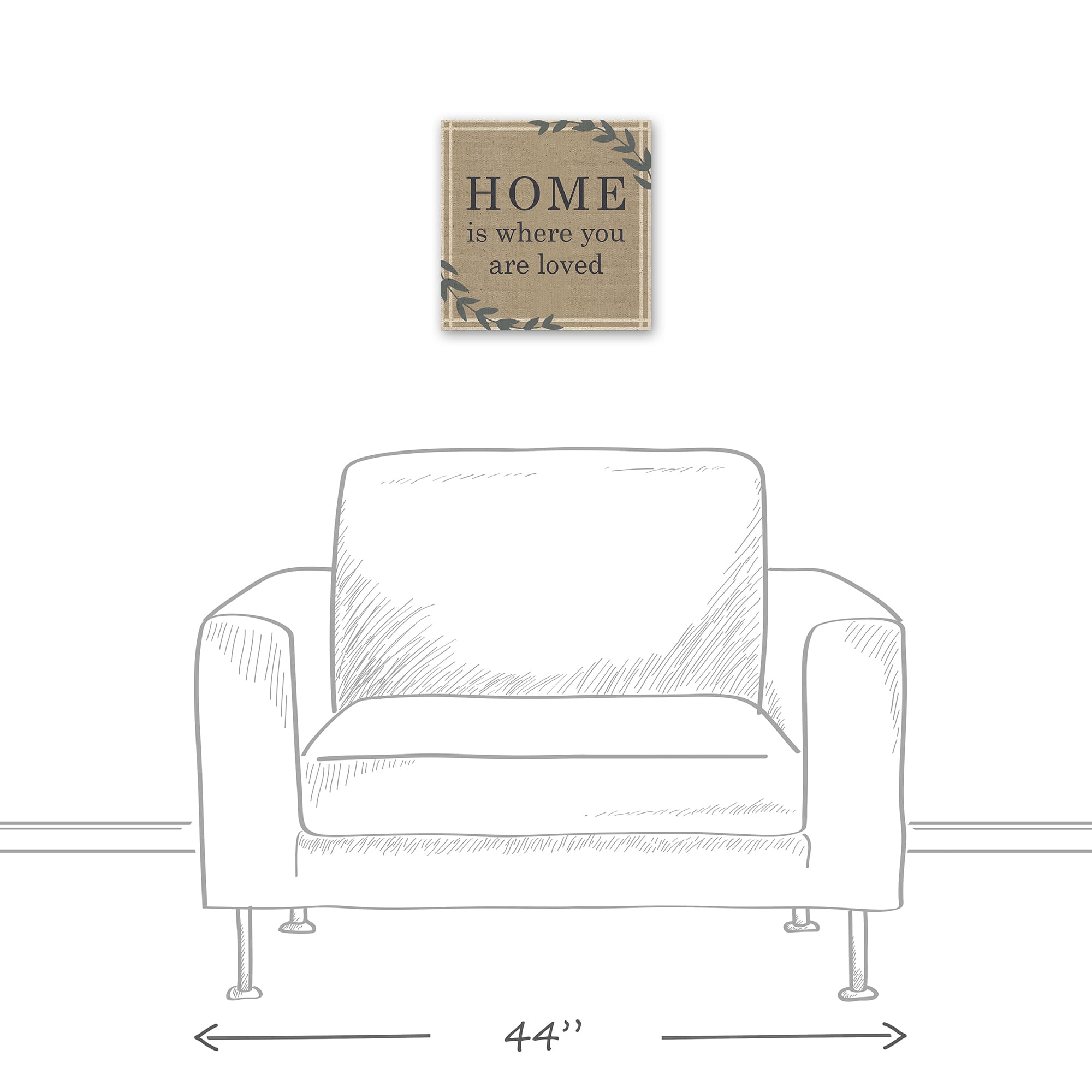 Home is Where You are Loved 16&#x22; x 16&#x22; Canvas Wall Art