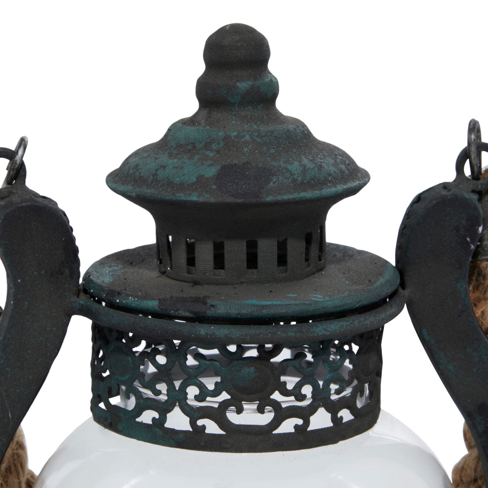 Black Iron Rustic Candle Holder Lantern, 9&#x22; x 8&#x22; x 5&#x22;