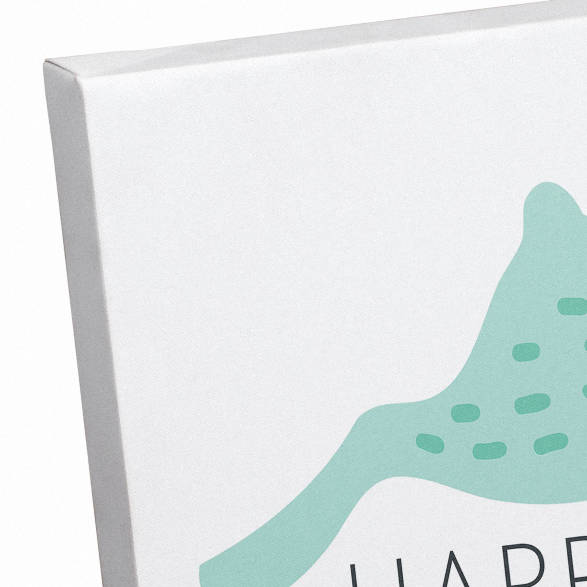 Teal Leaping Rabbit Canvas Wall Art