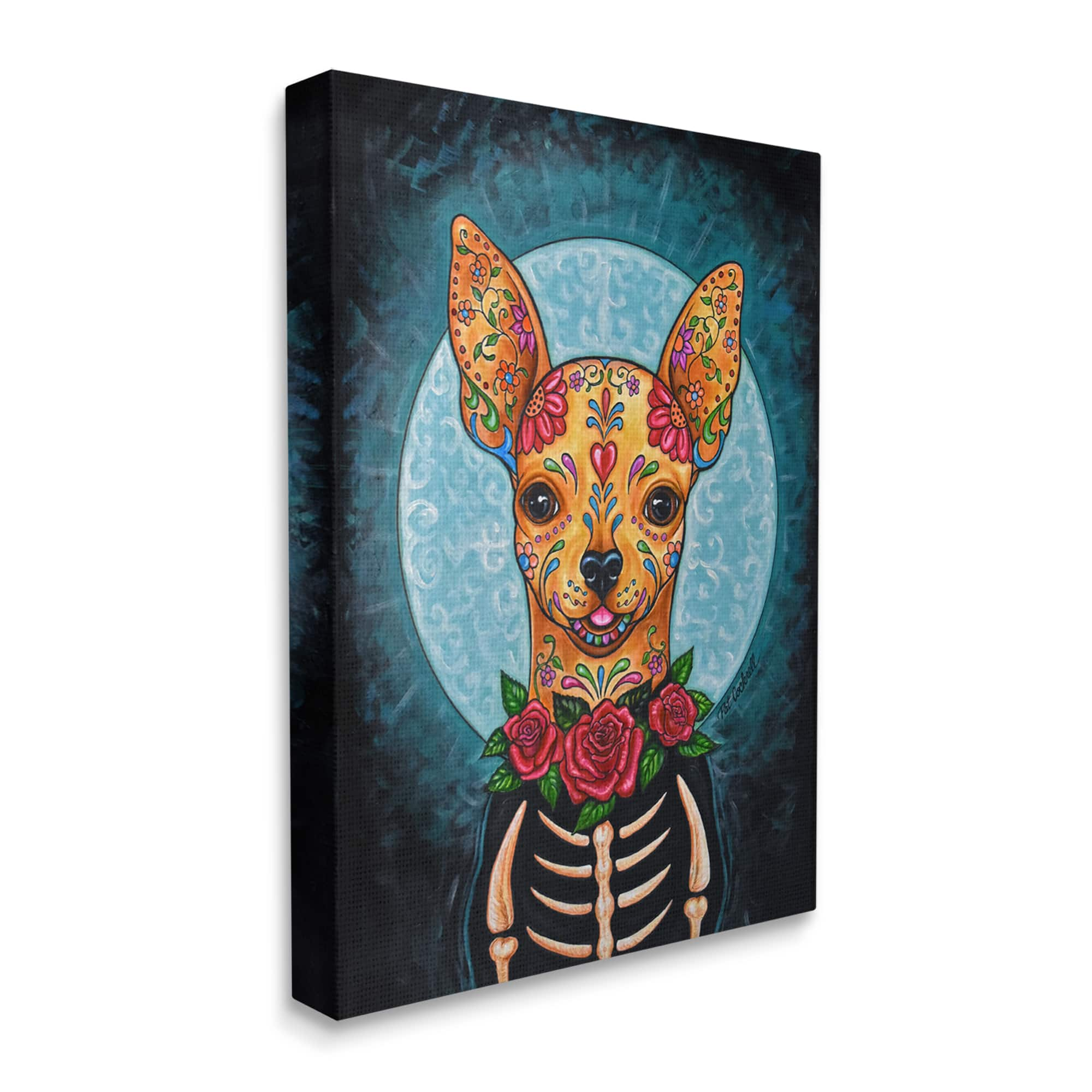 Stupell Industries Day of Dead Chihuahua Canvas Wall Art