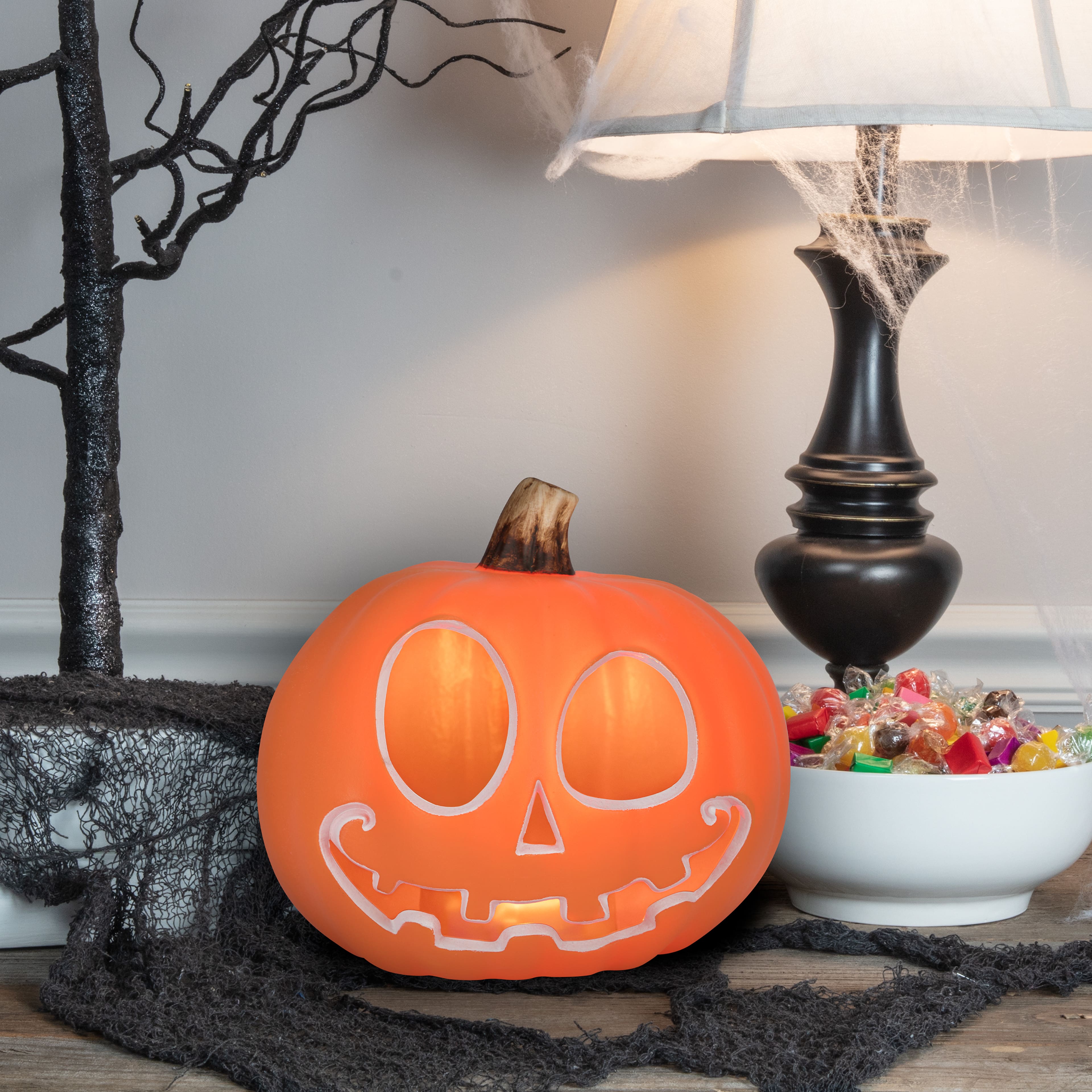 9&#x22; Orange Lighted Jack-o&#x27;-Lantern D&#xE9;cor by Ashland&#xAE;