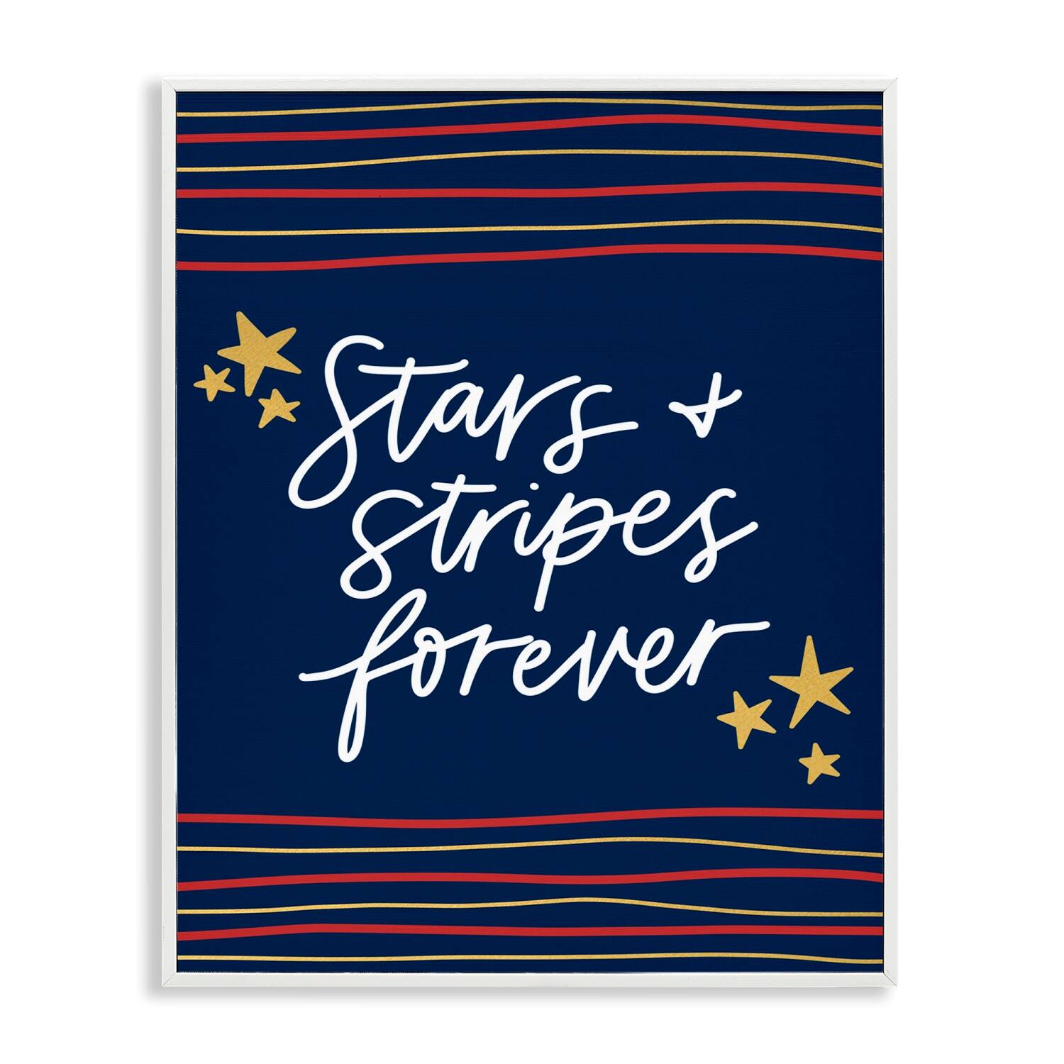 Stupell Industries Stars Stripes Forever Americana Independence Day Framed Giclee Art