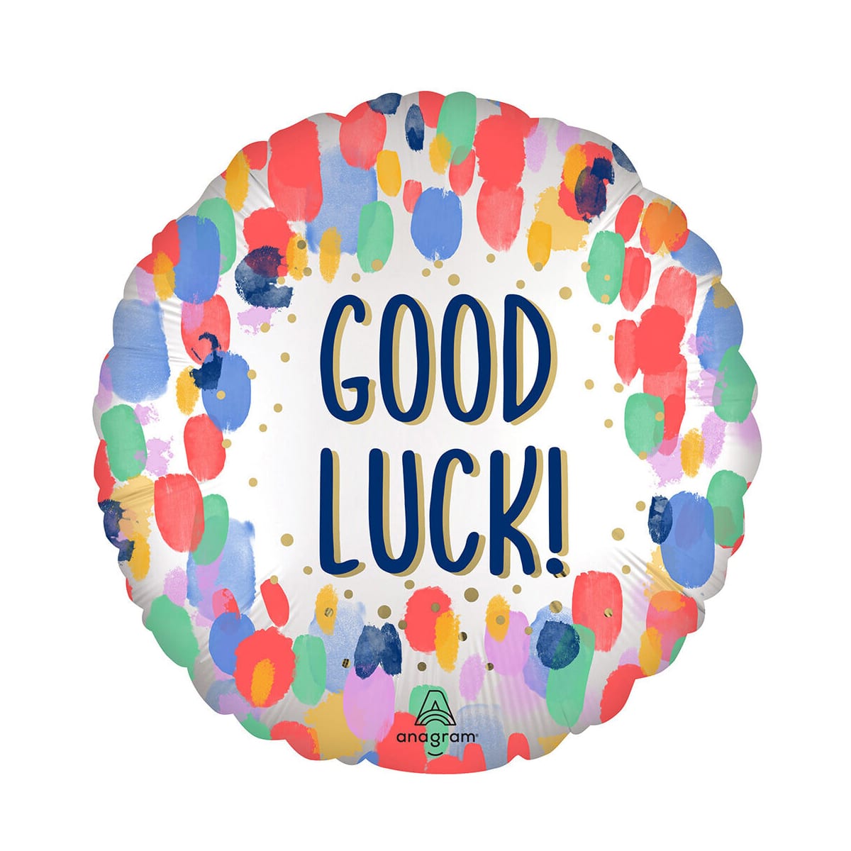 17&#x22; Satin Painterly Dots Good Luck Foil Balloon
