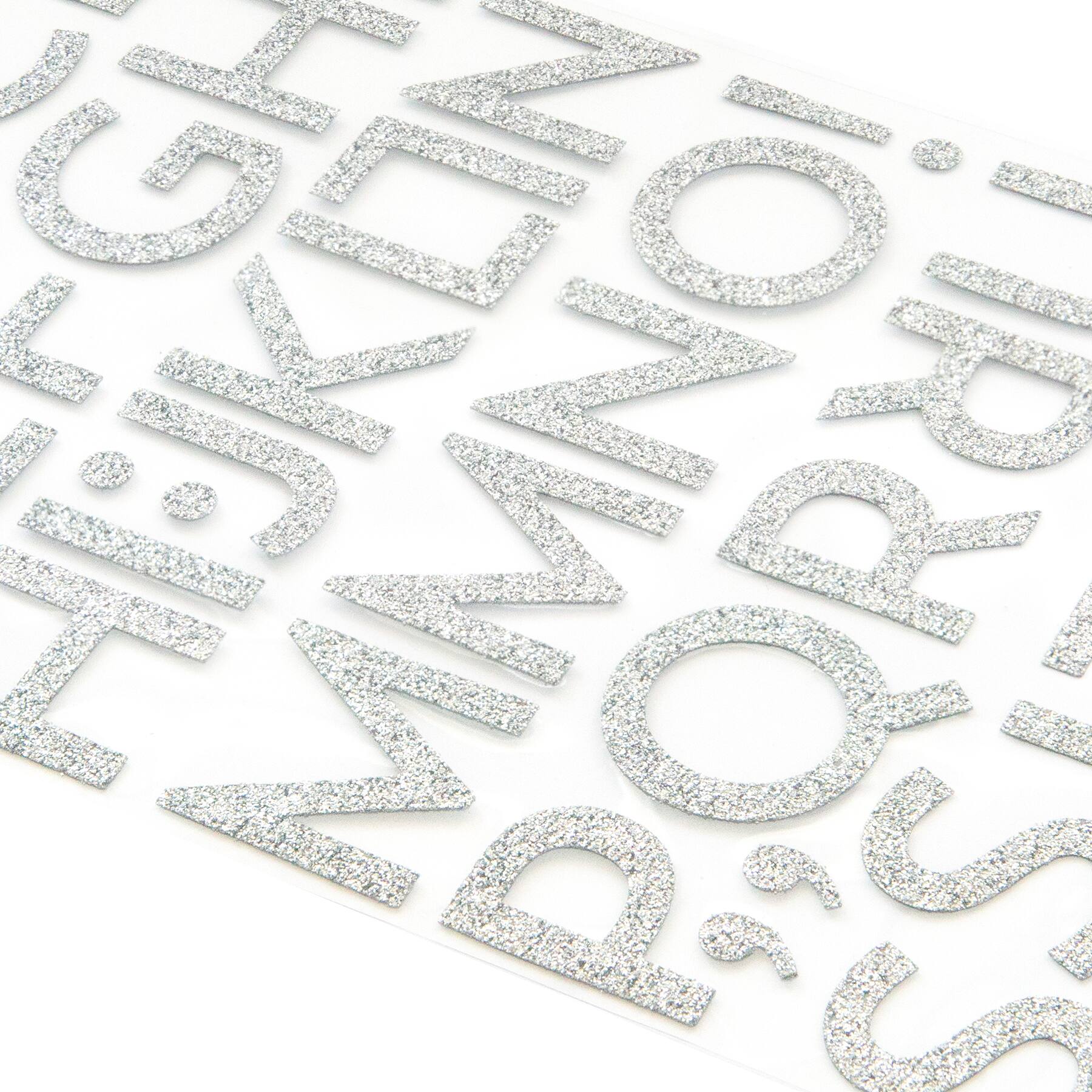 12 Packs: 86 ct. (1,032 total) Silver Glitter Block Alphabet Stickers by Recollections™