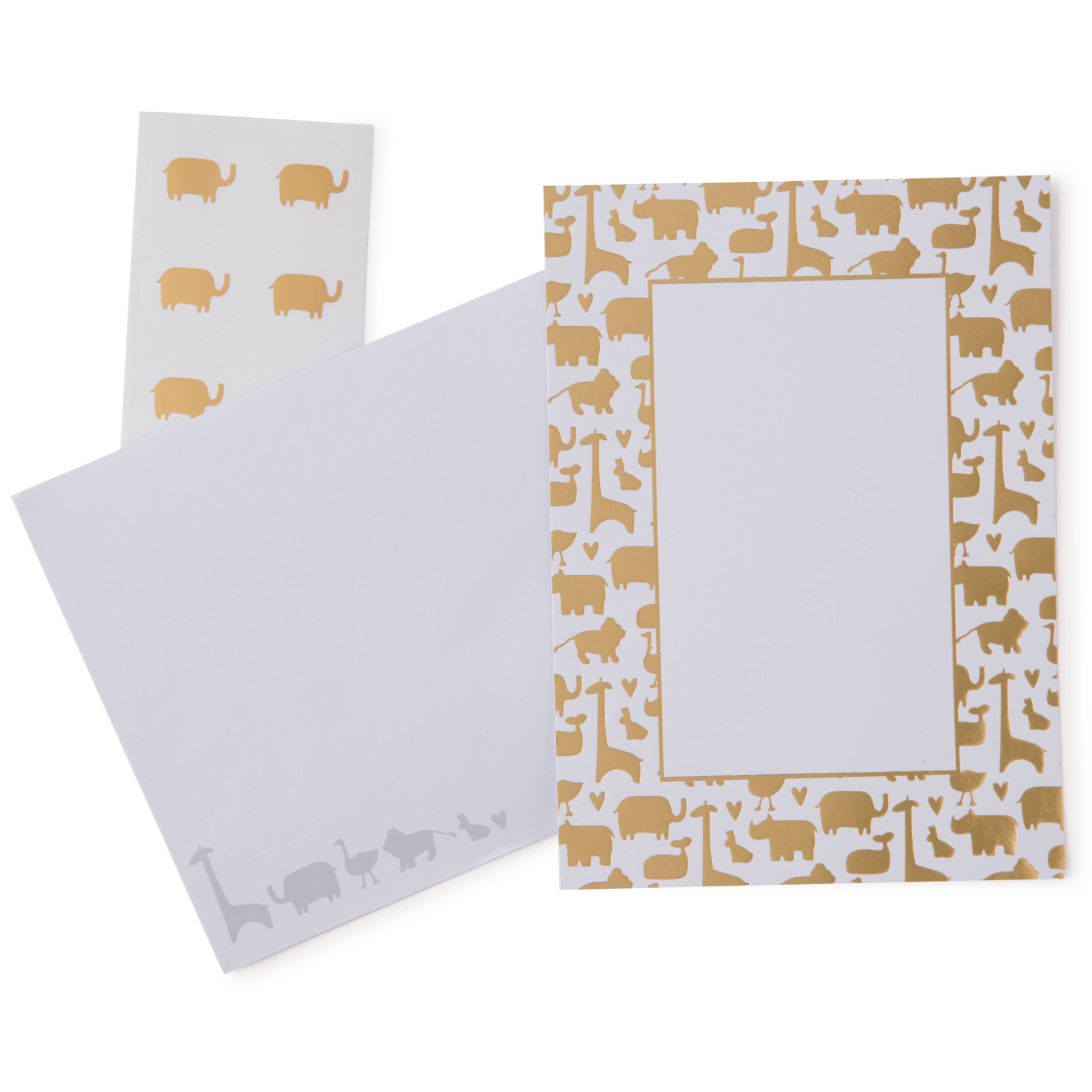 Gold Animals Flat Cards &#x26; Envelopes by Recollections&#x2122;, 5&#x22; x 7&#x22;