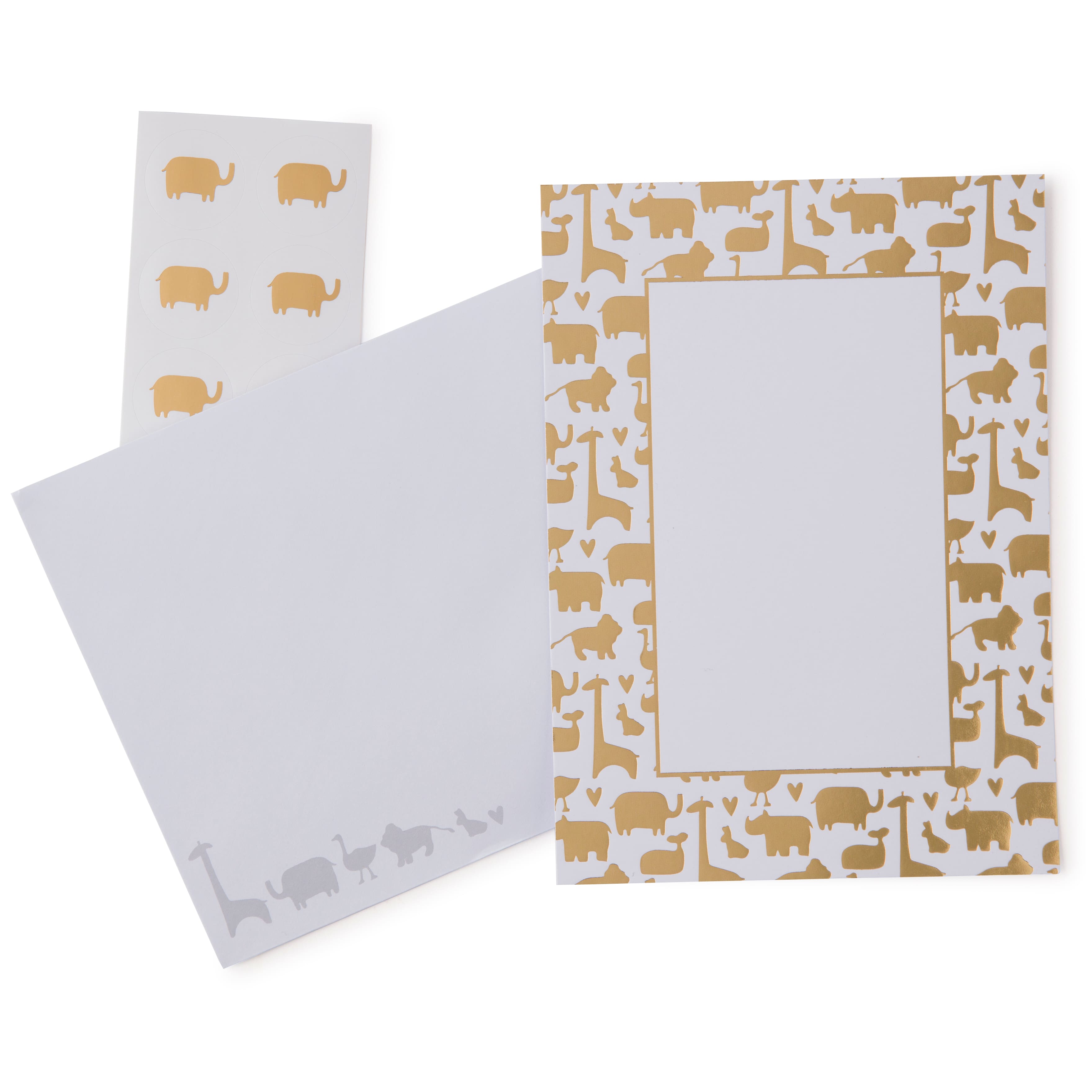 Gold Animals Flat Cards &#x26; Envelopes by Recollections&#x2122;, 5&#x22; x 7&#x22;