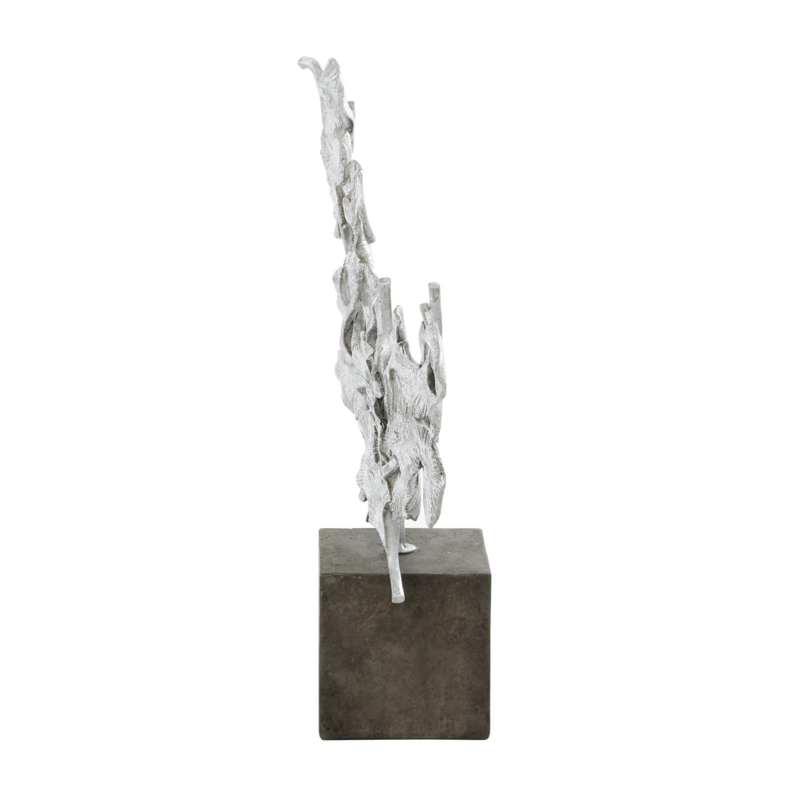 18" Silver Polystone Contemporary Sculpture