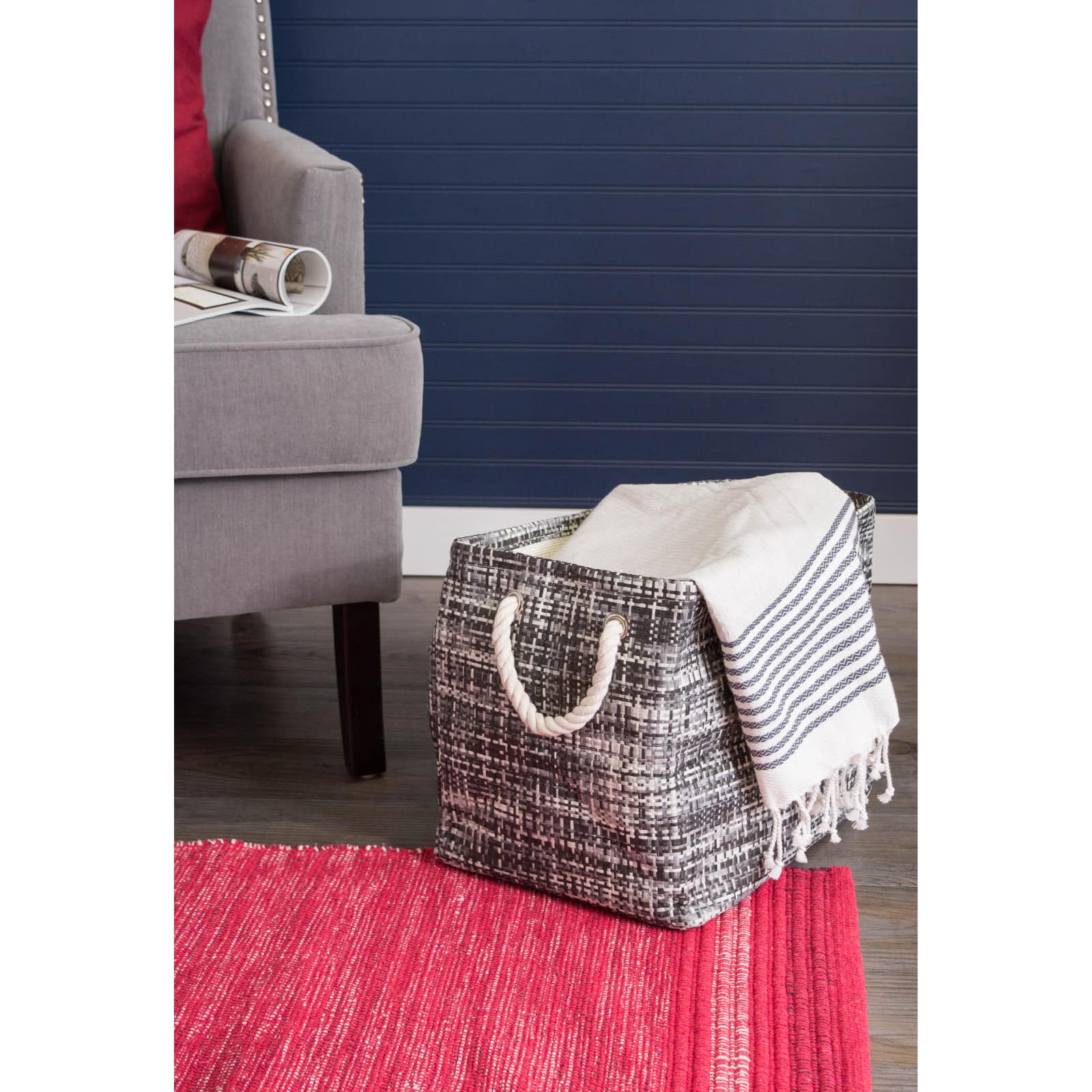 DII® Large Tweed Rectangle Woven Paper Storage Bin