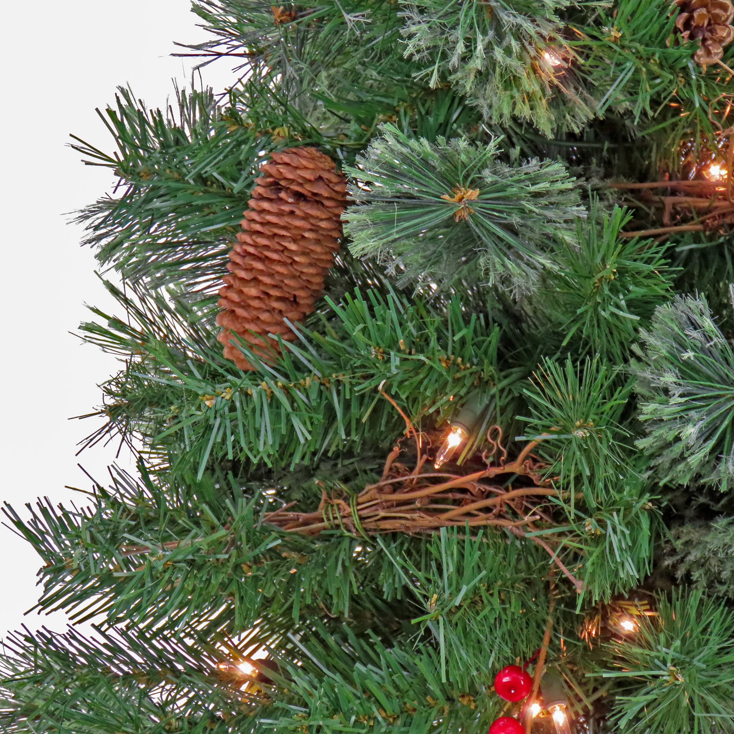 4ft. Pre-Lit Glistening Pine Entrance Artificial Christmas Tree, Clear Lights