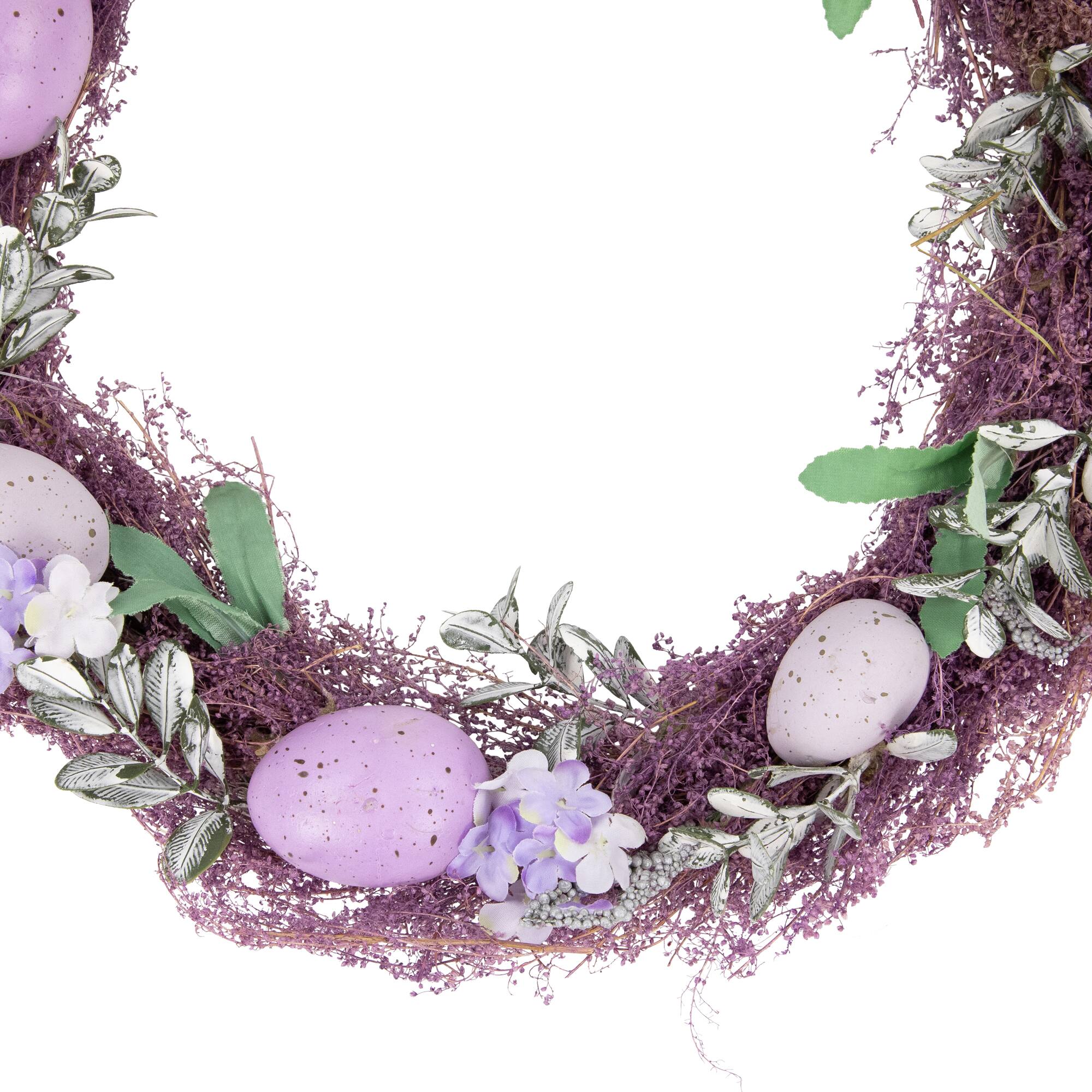12&#x22; Lavender Speckled Egg Twig Wreath