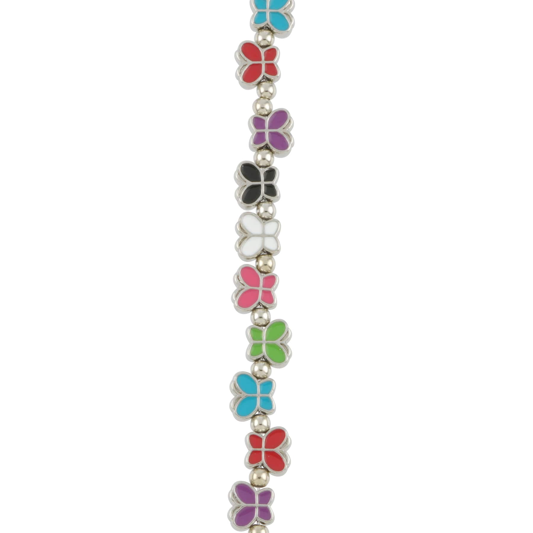 12 Packs: 18 ct. (216 total) Multicolor Enamel Metal Butterfly Beads, 8mm by Bead Landing™