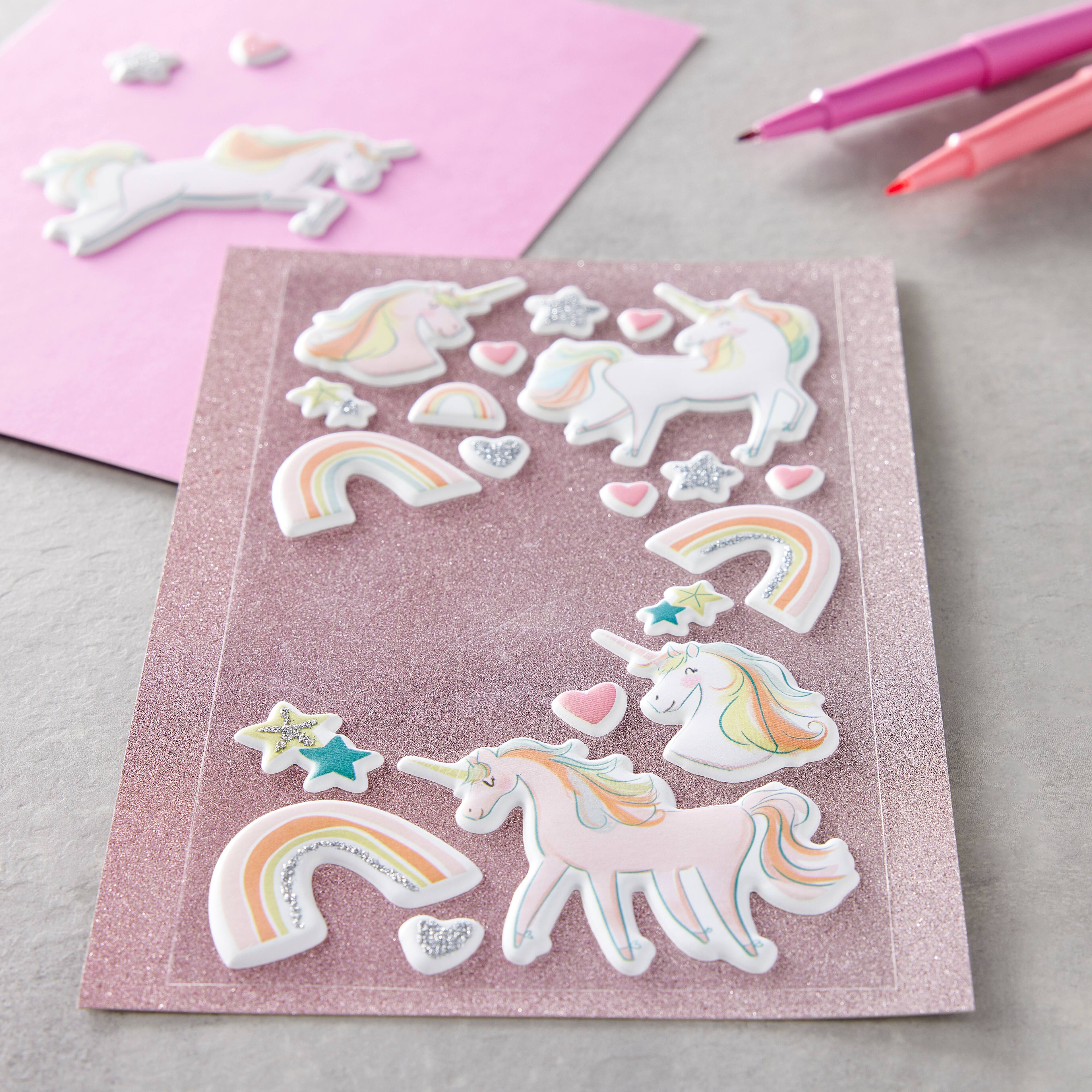 12 Pack: Unicorns Puffy Stickers by Recollections™