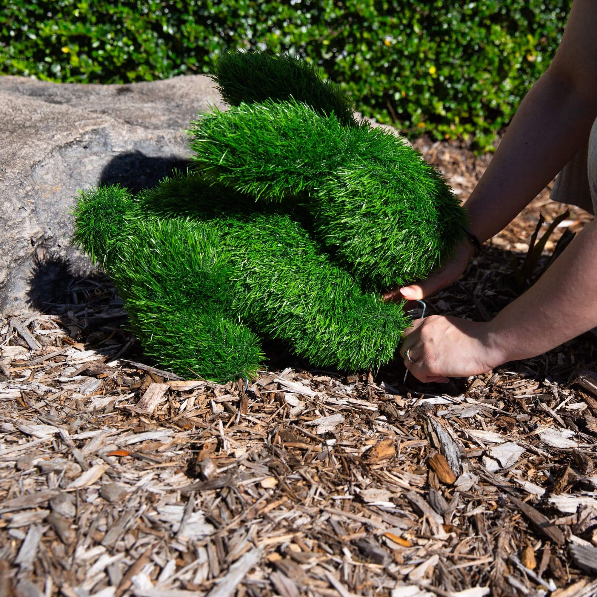 14in. UV Resistant Artificial Grass Garden Plush Topiary Bunny Rabbit (Indoor/Outdoor)