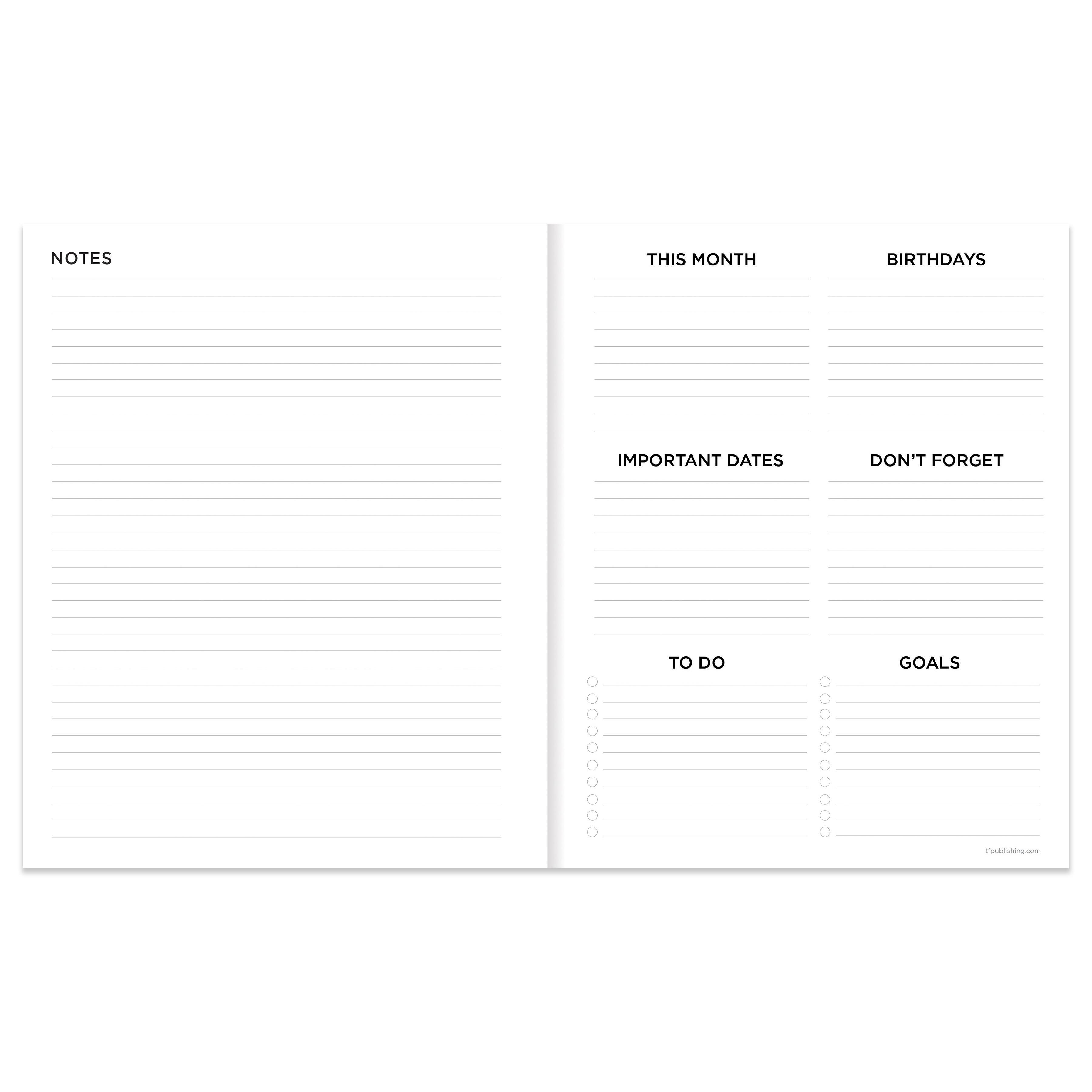 TF Publishing Medium 2024 Lazy Leopard Monthly Planner