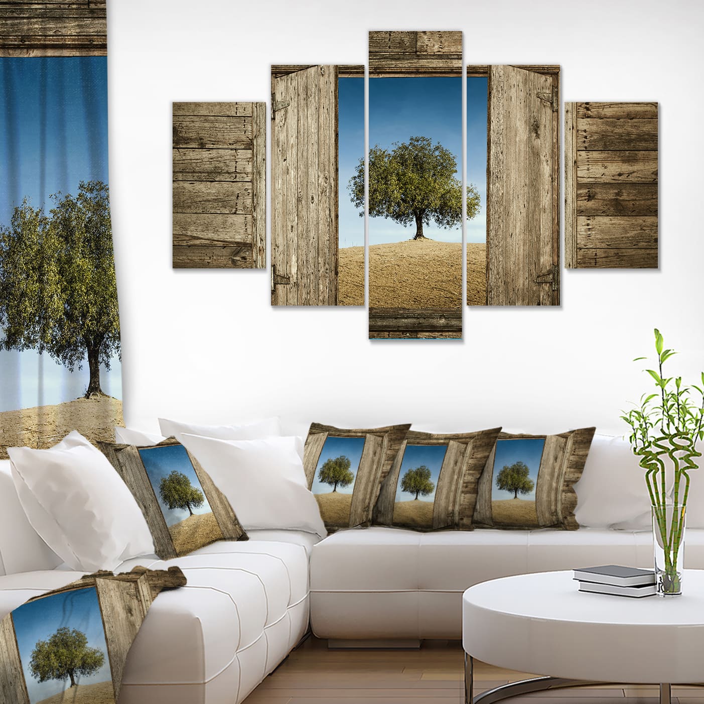 Designart - Window Open To Solitary Tree