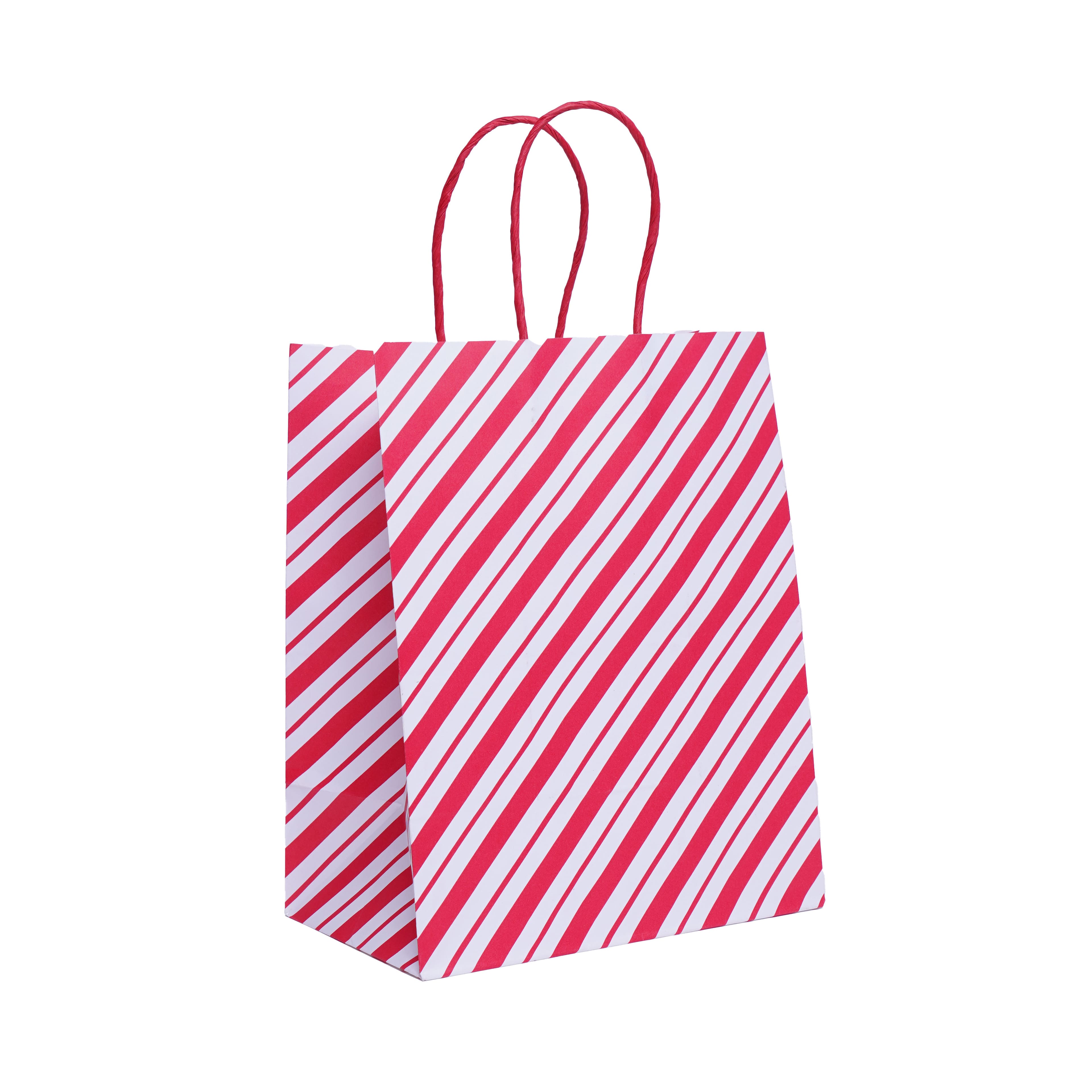 10&#x22; Red &#x26; White Candy Stripe Gift Bags, 5ct. by Celebrate It&#x2122;