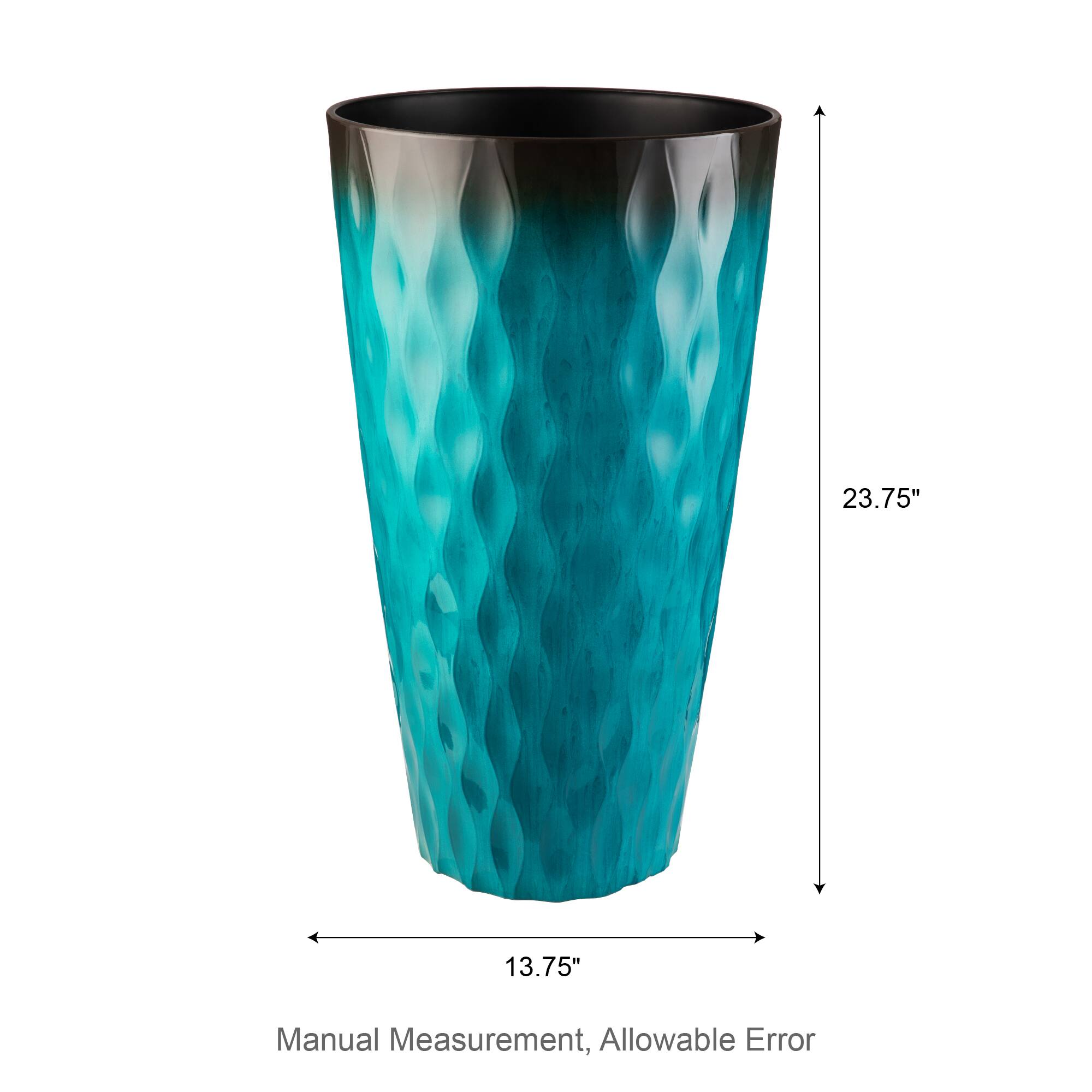 Glitzhome® 23.75" Oversized Wavy Texture Tall Plastic Planters, 2ct.
