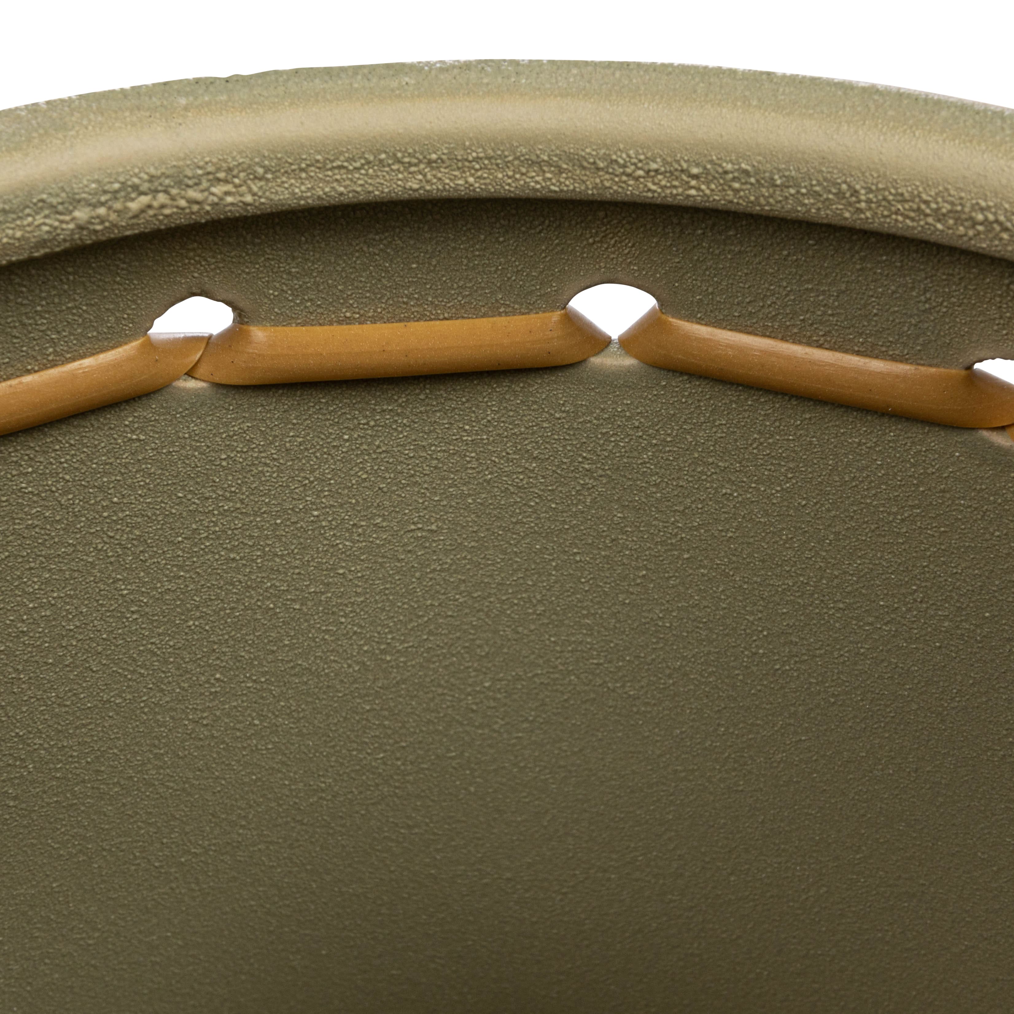 Hello Honey® 9" Green Stoneware Planter with Woven Design