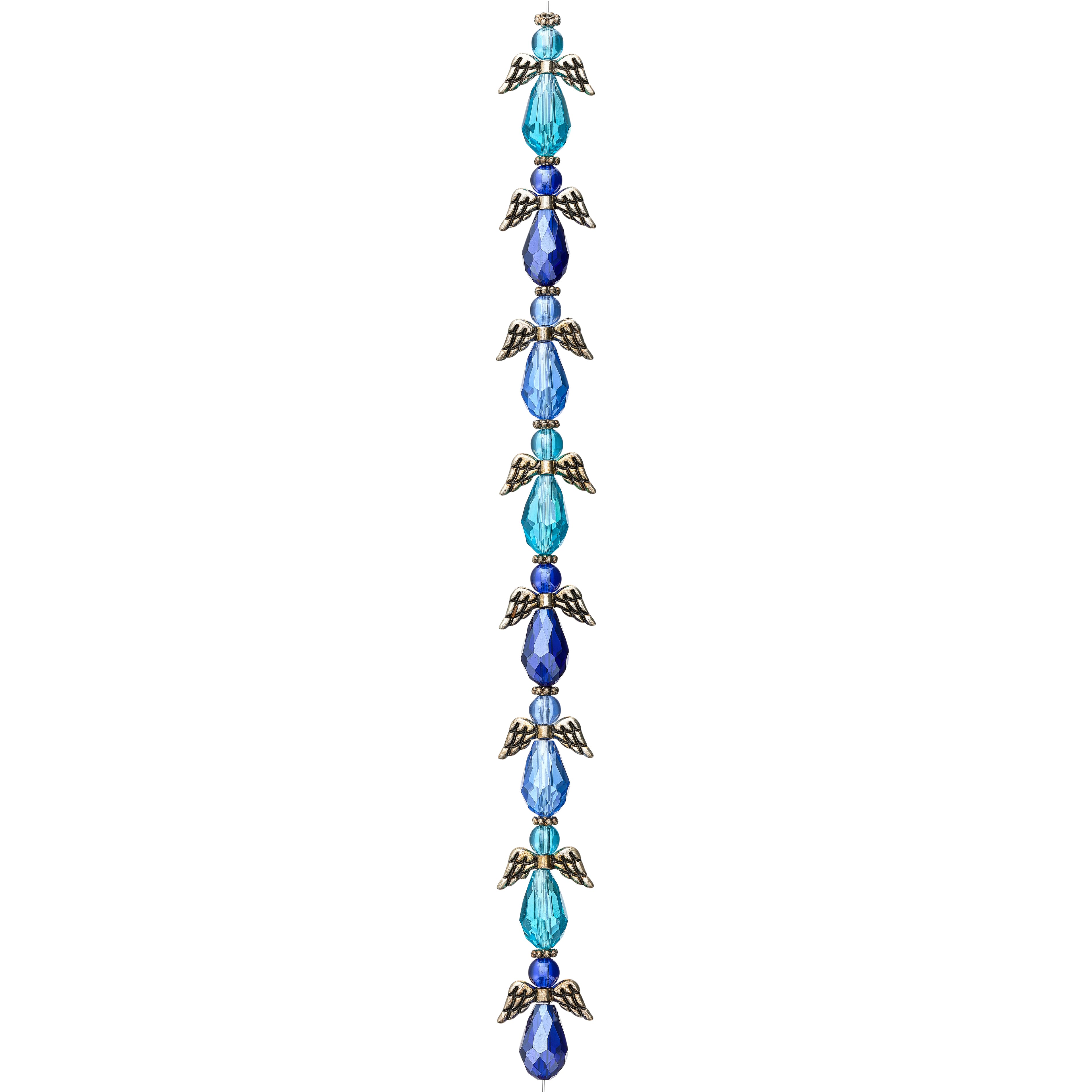 12 Pack: Aqua Mix Glass & Metal Angel Beads by Bead Landing™