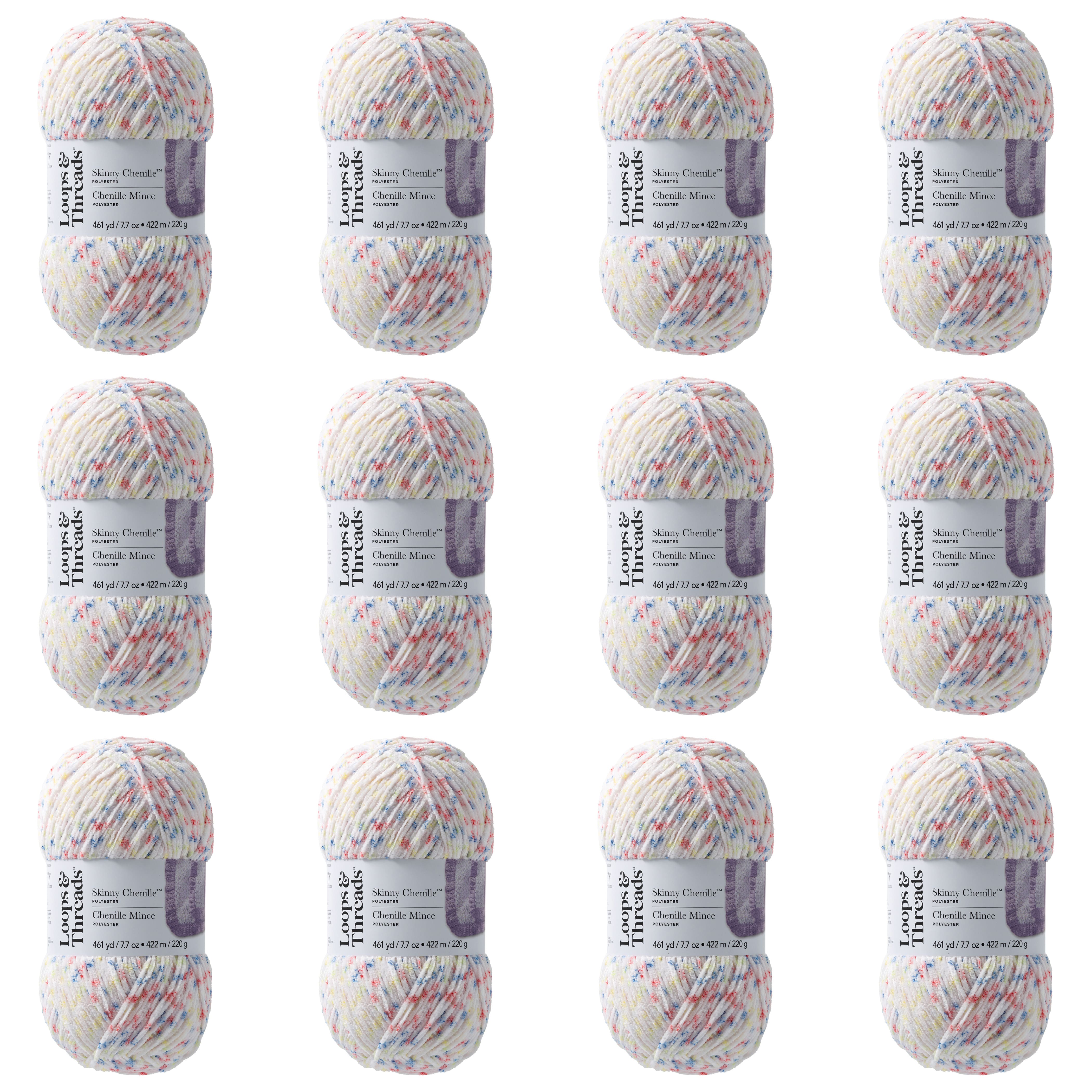 12 Pack: Skinny Chenille™ Multi Yarn by Loops & Threads®