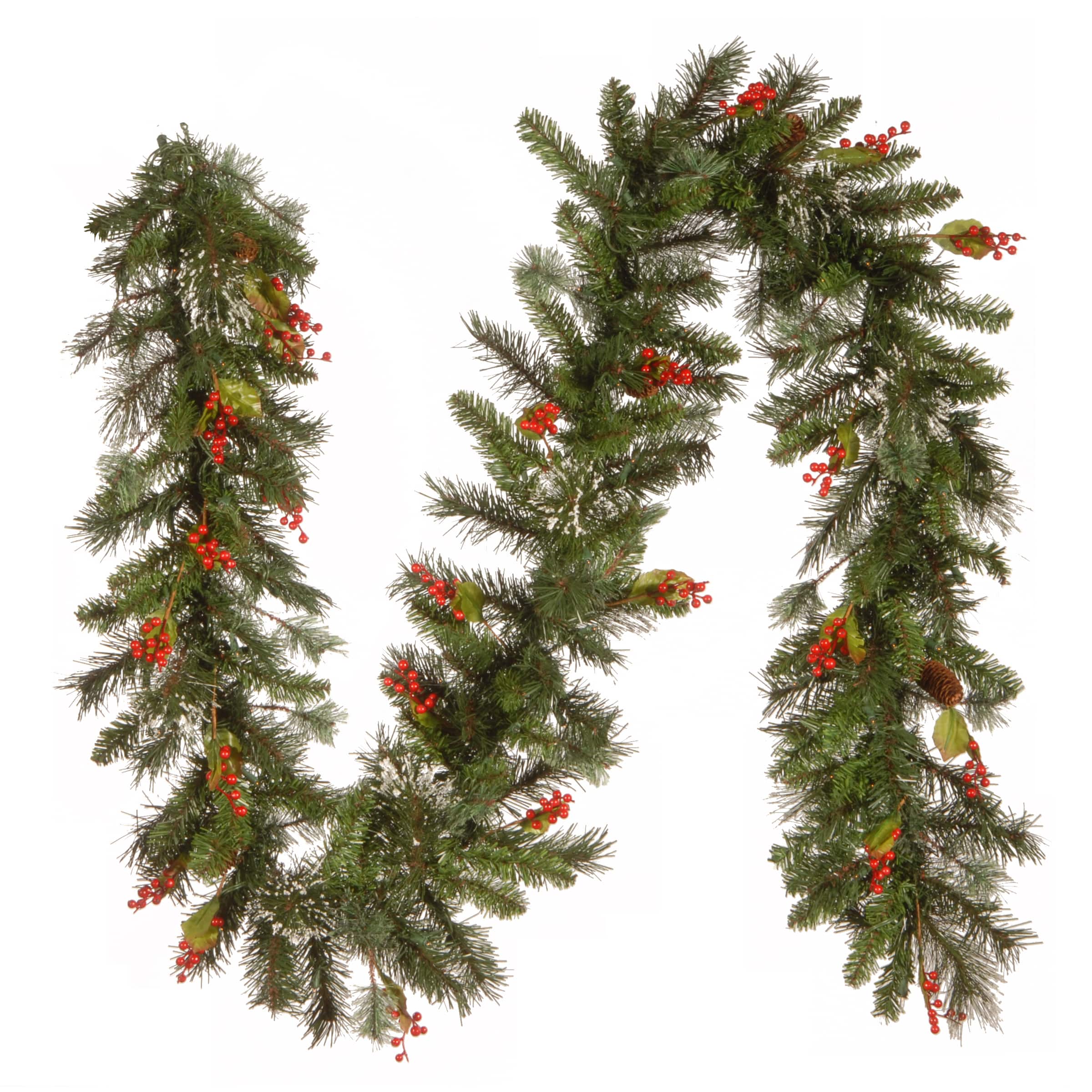 9ft. Pre-Lit Wintry Pine® with Cones, Berries, Snowflakes and Clear Lights Garland