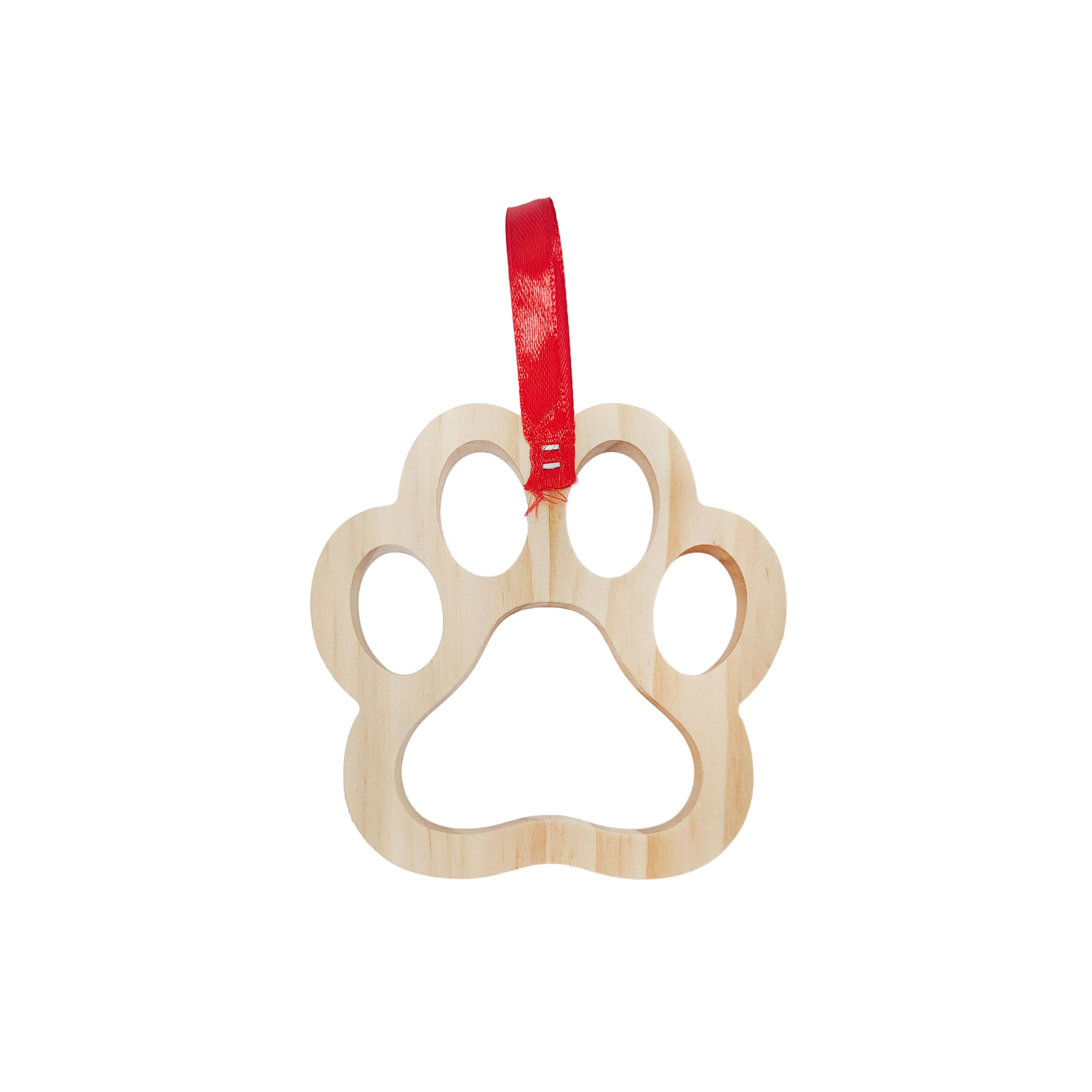 4&#x22; DIY Pinewood Paw Print Ornament by Make Market&#xAE;