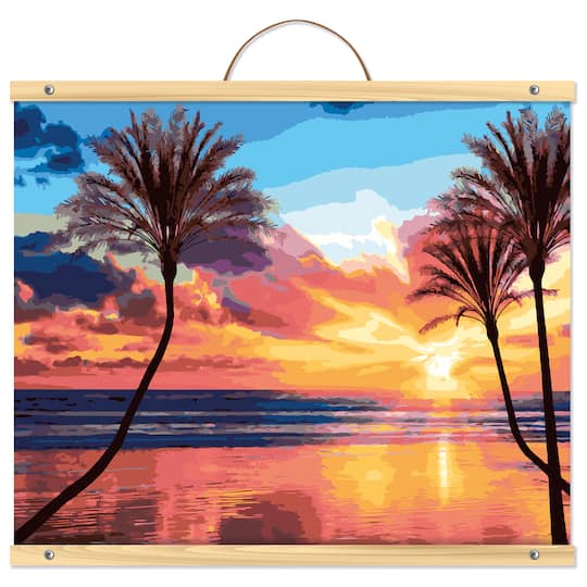 Beach Sunset with Palm Trees PaintbyNumber Kit by Artist