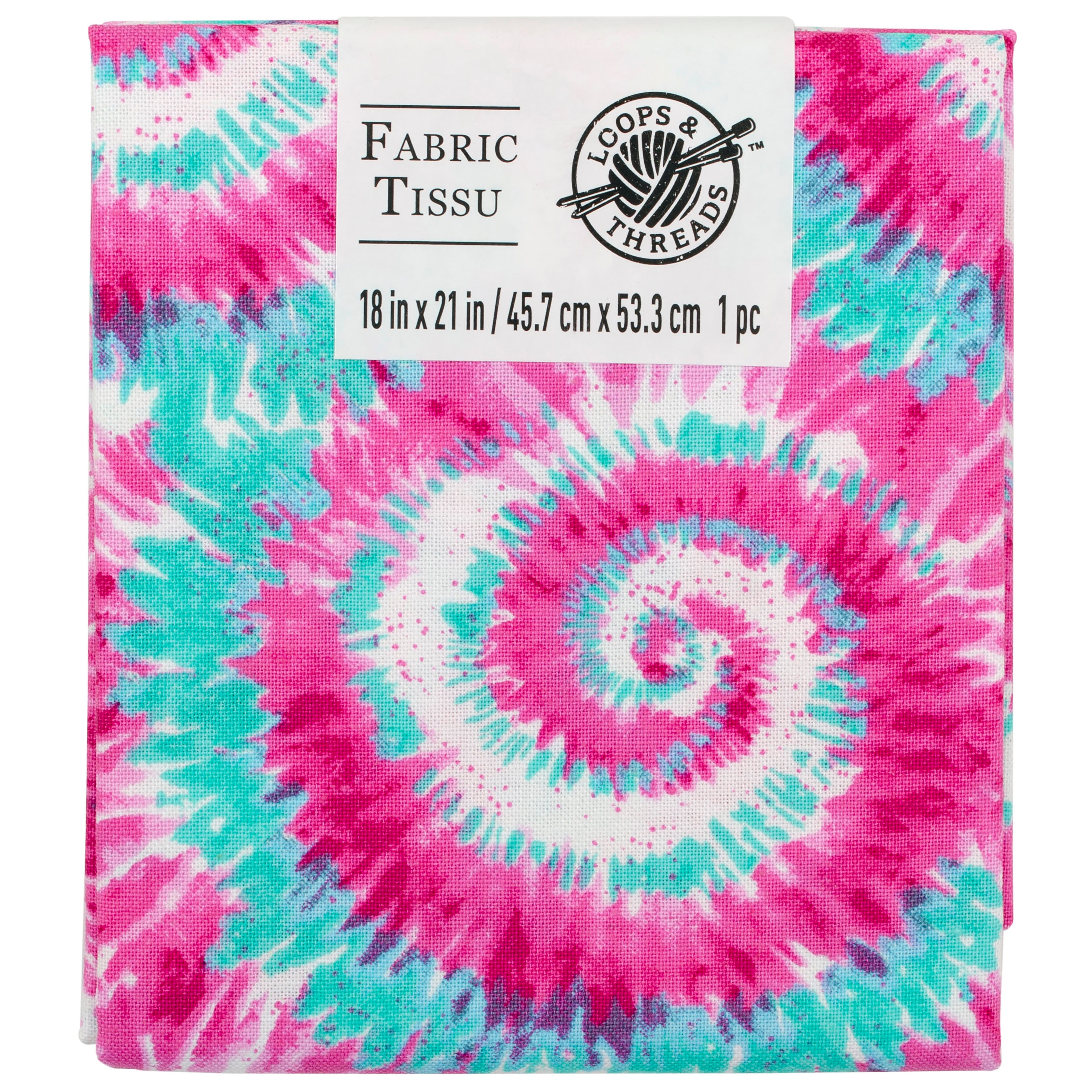 Pink &#x26; Blue Tie Dye Cotton Fabric Bundle by Loops &#x26; Threads&#x2122;