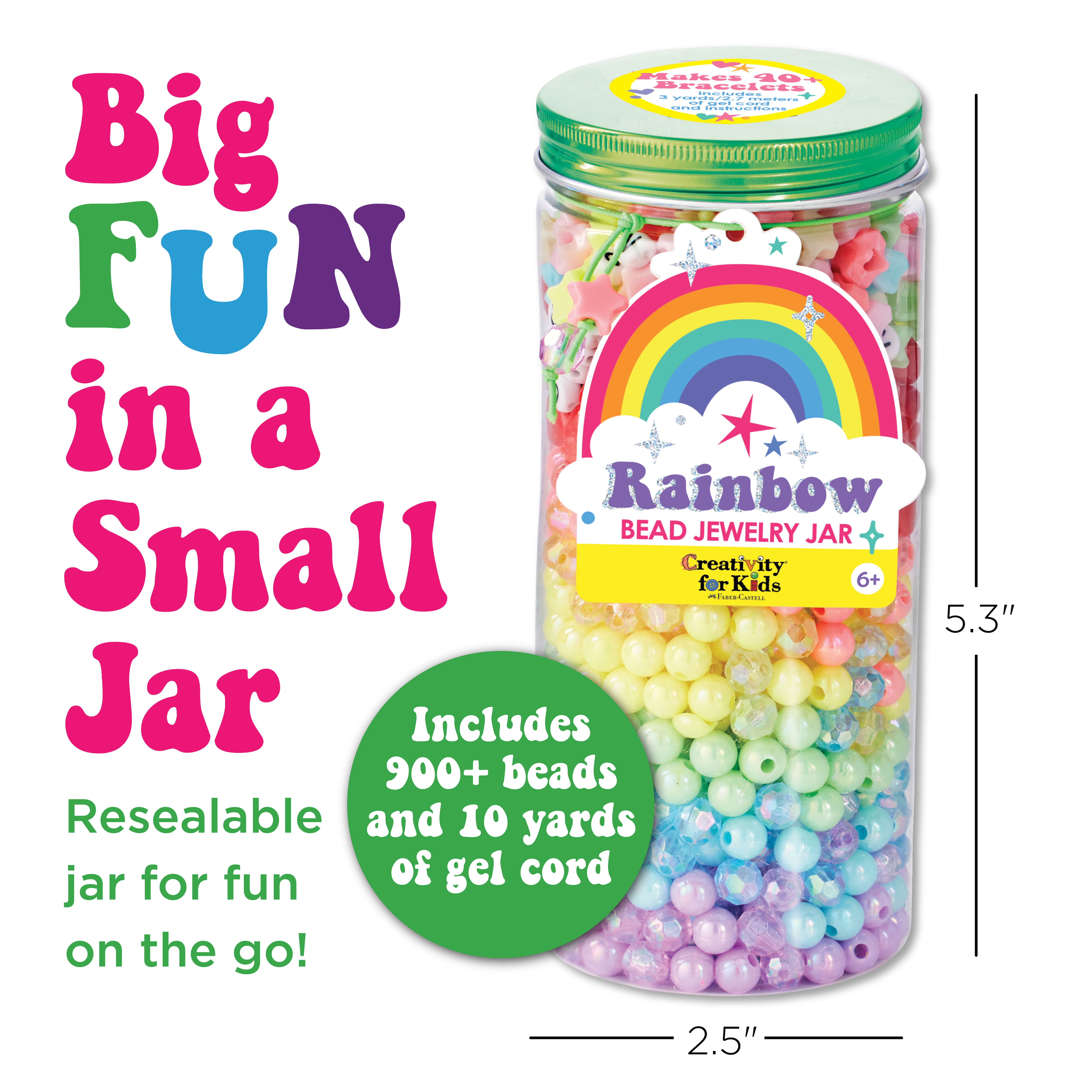 Creativity for Kids&#xAE; Rainbow Bead Jewelry Jar