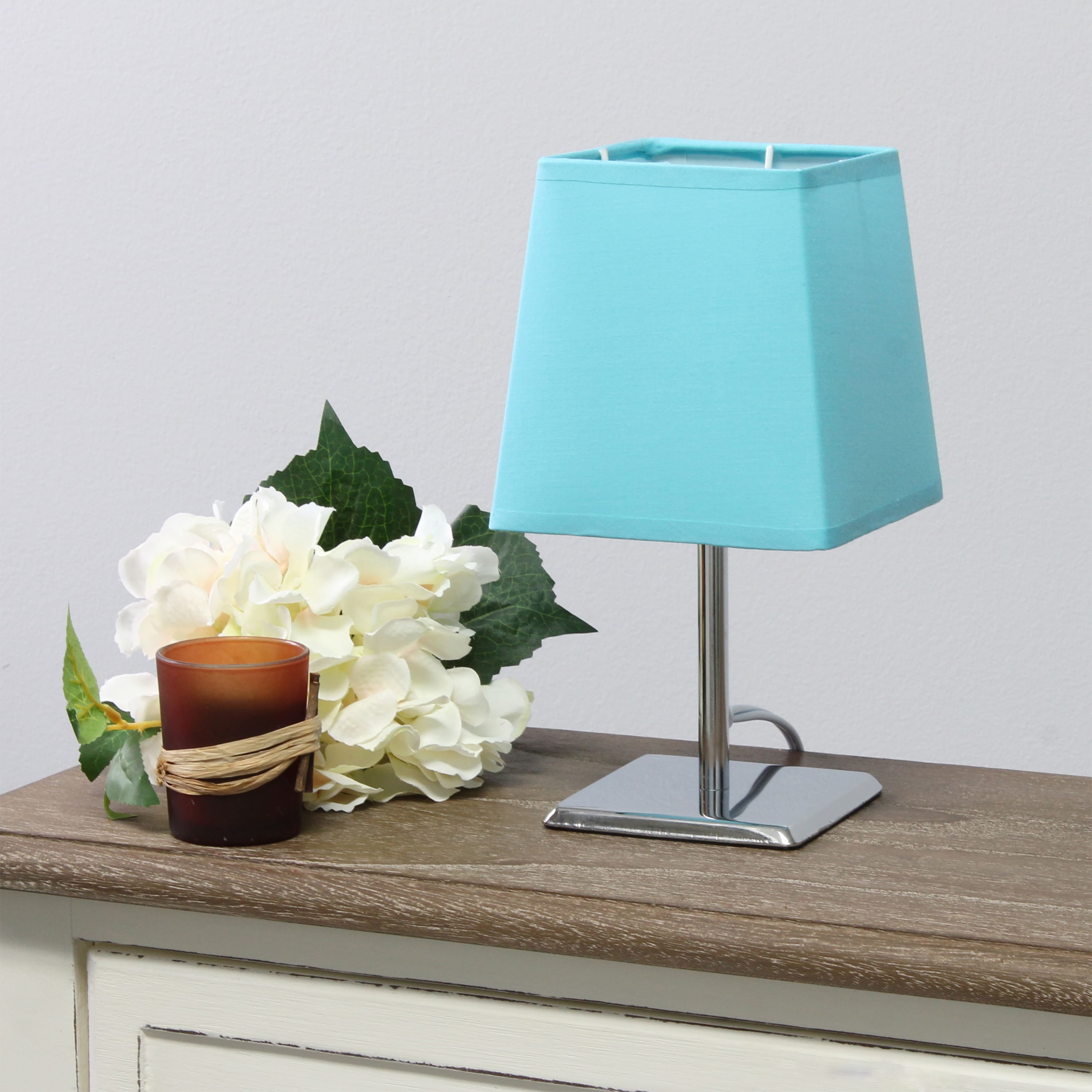 Simple Designs&#x2122; 9.5&#x22; Mini Chrome Table Lamp with Squared Empire Shade