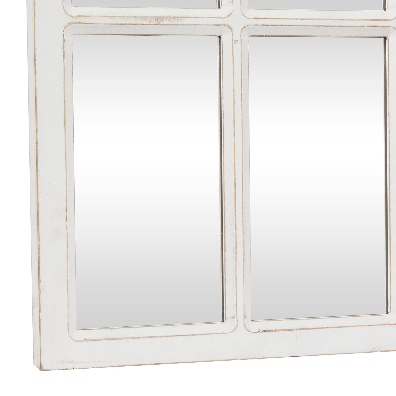 White Wood Farmhouse Rectangular Wall Mirror 48&#x22; x 22&#x22;